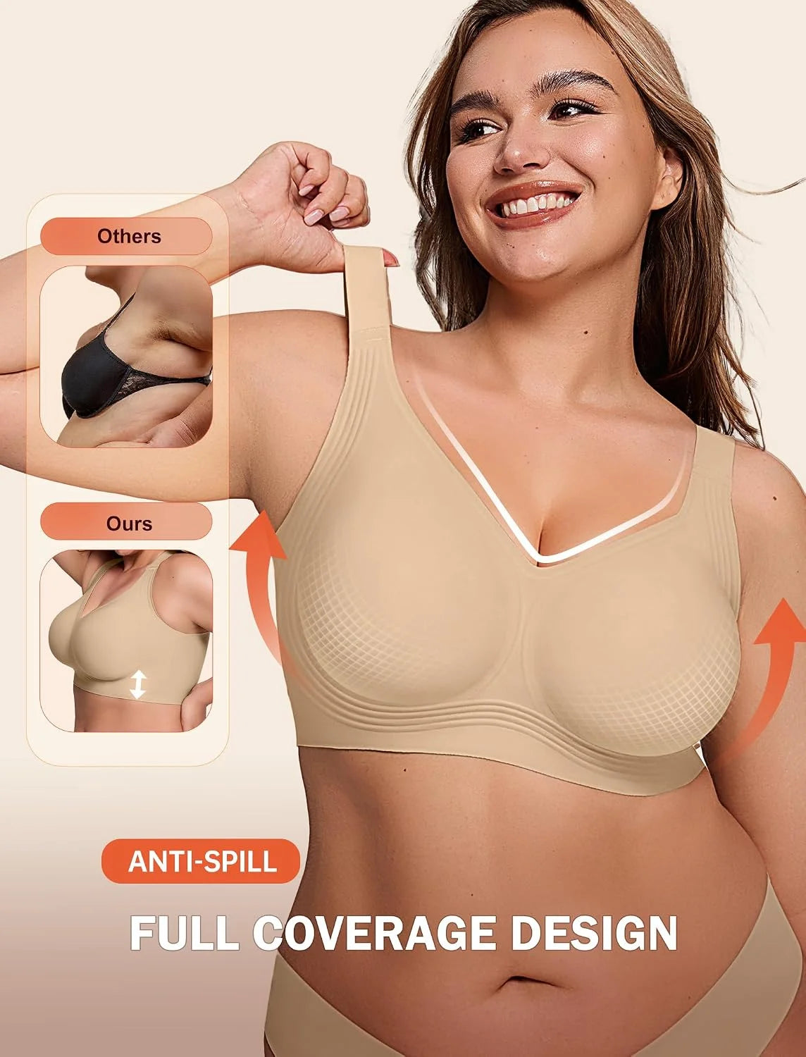 LetsJoli Jelly Bras for Women No Underwire Plus Size Push Up Supportive