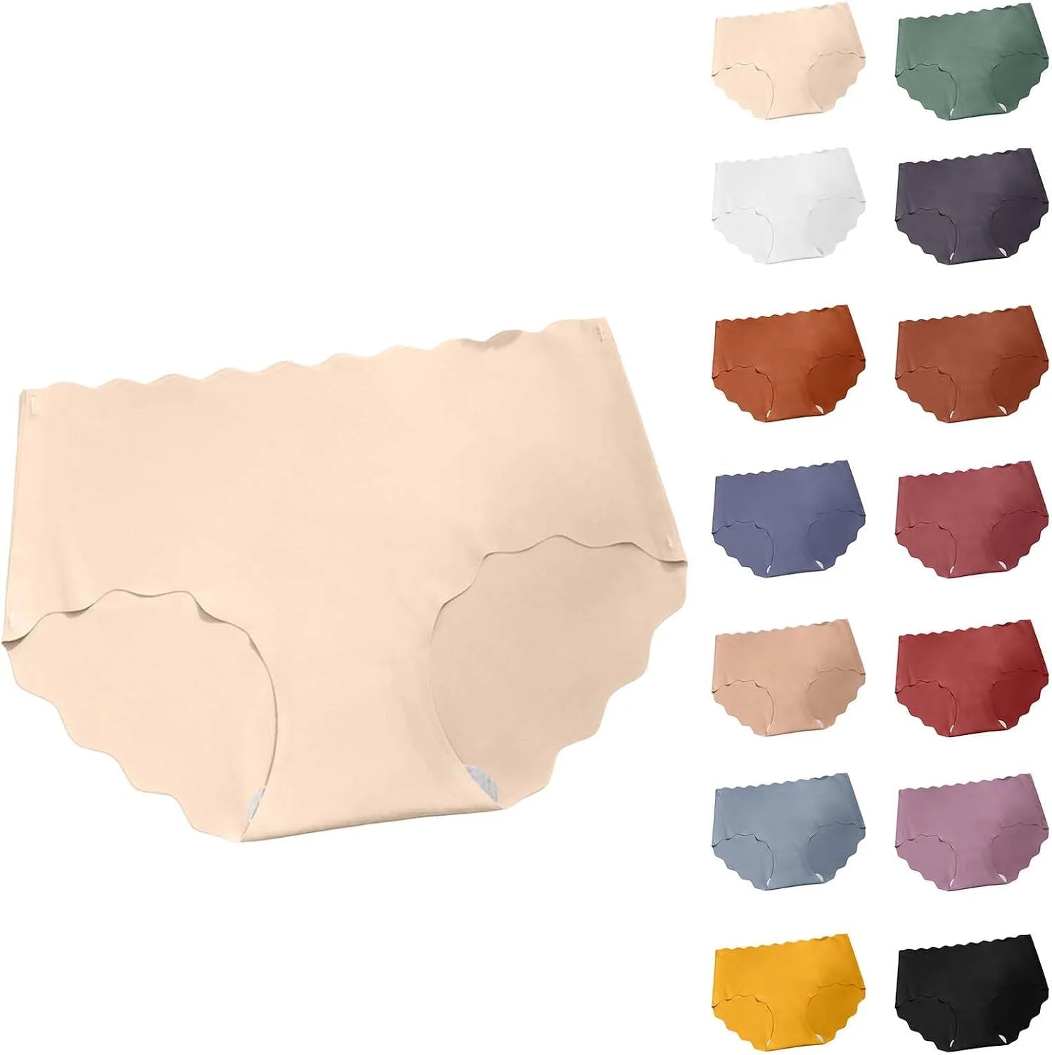 Seamless Scalloped Sport Briefs for Women Comfort Underwear