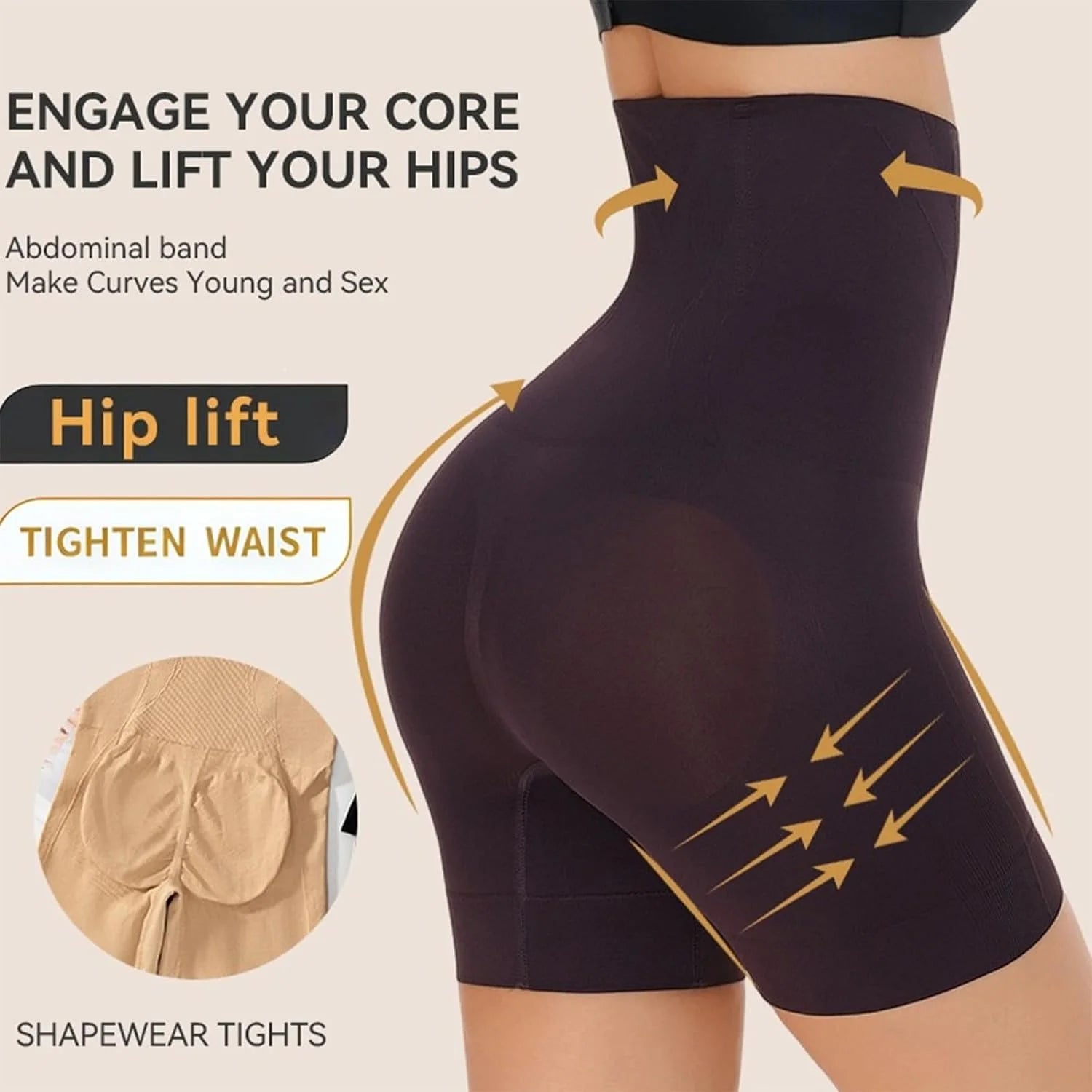 HGps8w Women's Tummy Control Shapewear Shorts - Seamless High Waisted Body Shaper Slimming Underwear Boxer Briefs
