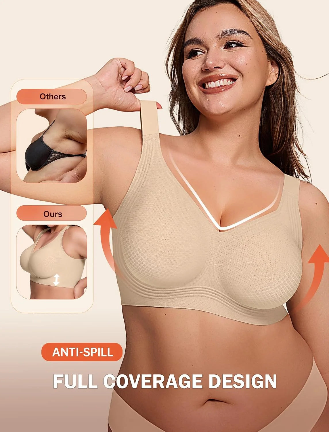 LetsJoli Jelly Bras for Women No Underwire Plus Size Push Up Supportive