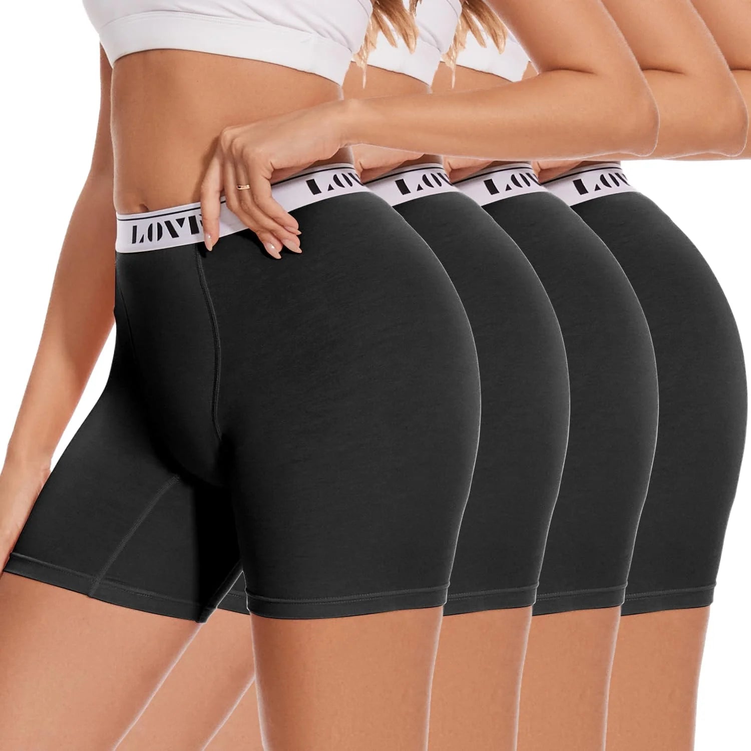 Molasus Womens Boxer Briefs High Waisted Modal Boy Shorts Underwear(Regular&Plus Size)