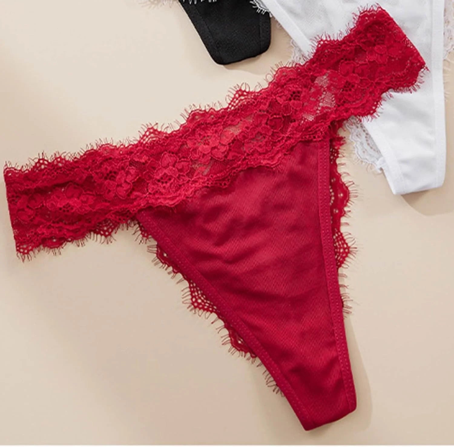 Women's Lace Thongs, Breathable T-Back Panties See Through Sexy G-String Underwear Briefs
