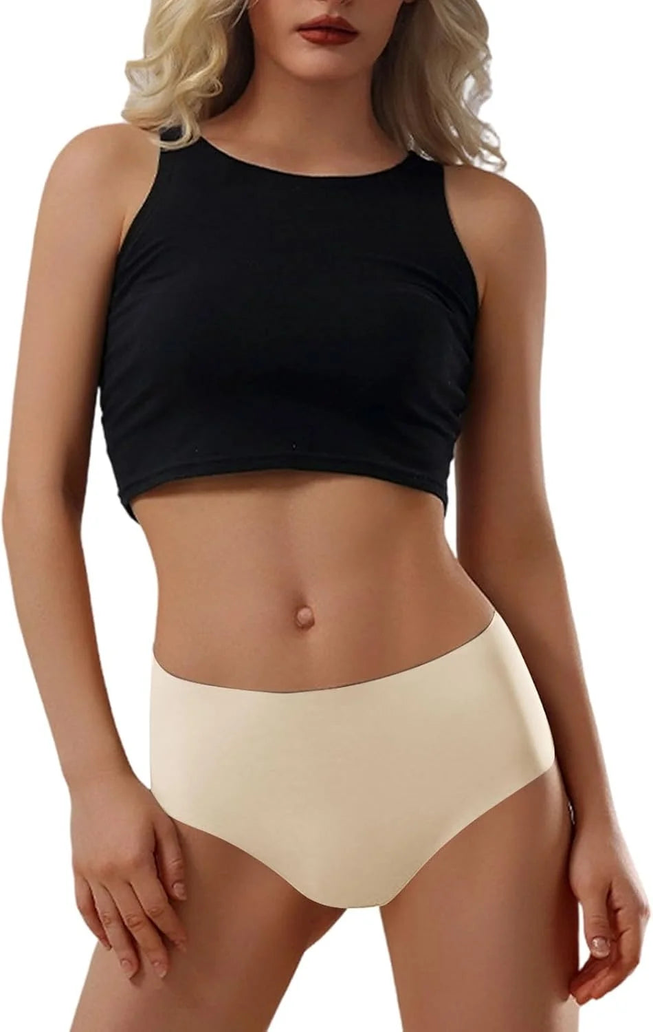 Plus Size High Waist Seamless Briefs for Women Stretch Underwear