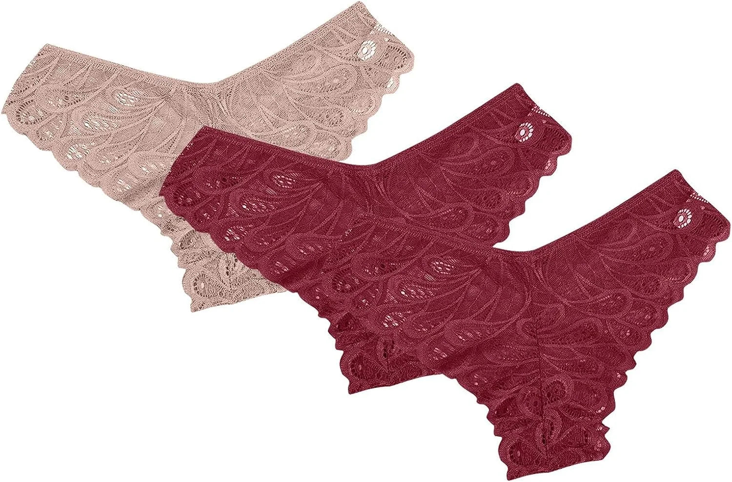 Women's 3-Pack Lace Thongs, Breathable T-Back Panties Comfort See Through G-String Underwear Briefs