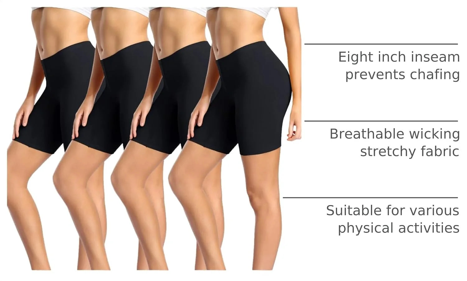 wirarpa Women's Cotton Boy Shorts Underwear Anti Chafing Soft Biker Short Plus Boy Shorts Panties 4 Pack
