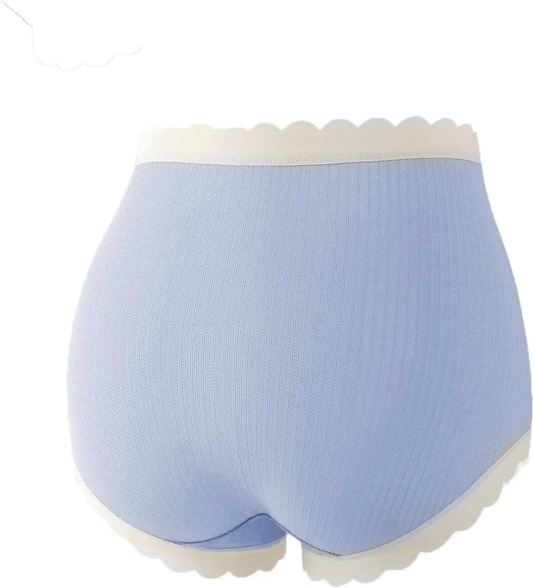 Scalloped High Waisted Briefs for Women Seamless Soft Underwear