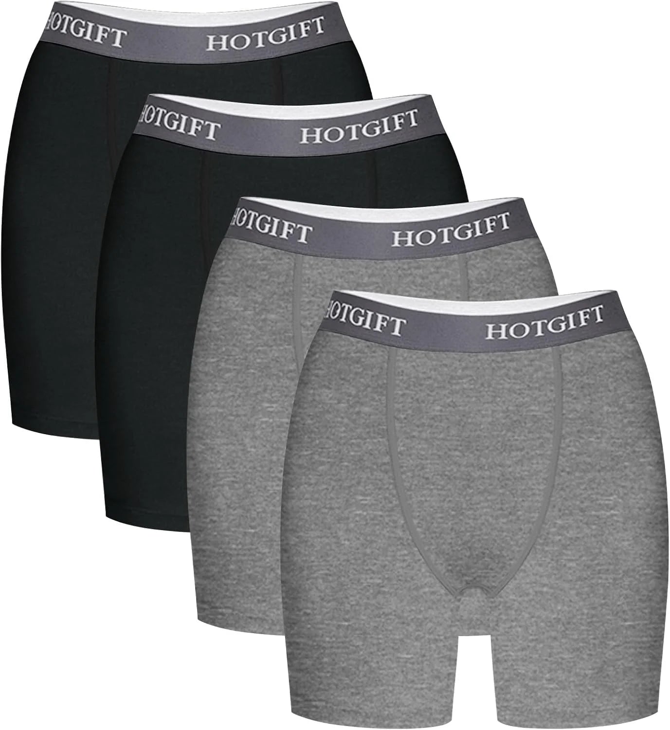 HOTGIFT Women's Boxer Shorts Cotton Boyshorts Underwear 4 Pack