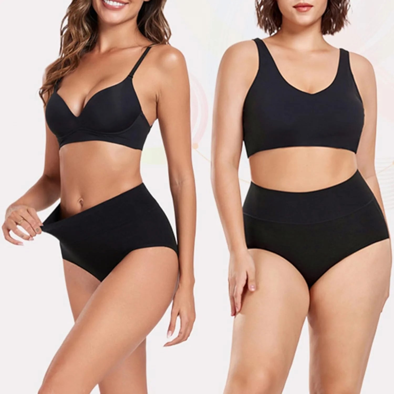 5 PC Cotton Panties for Women High Waisted Full Coverage Underwear Breathable Seamless Moisture Wicking Ladies Brief