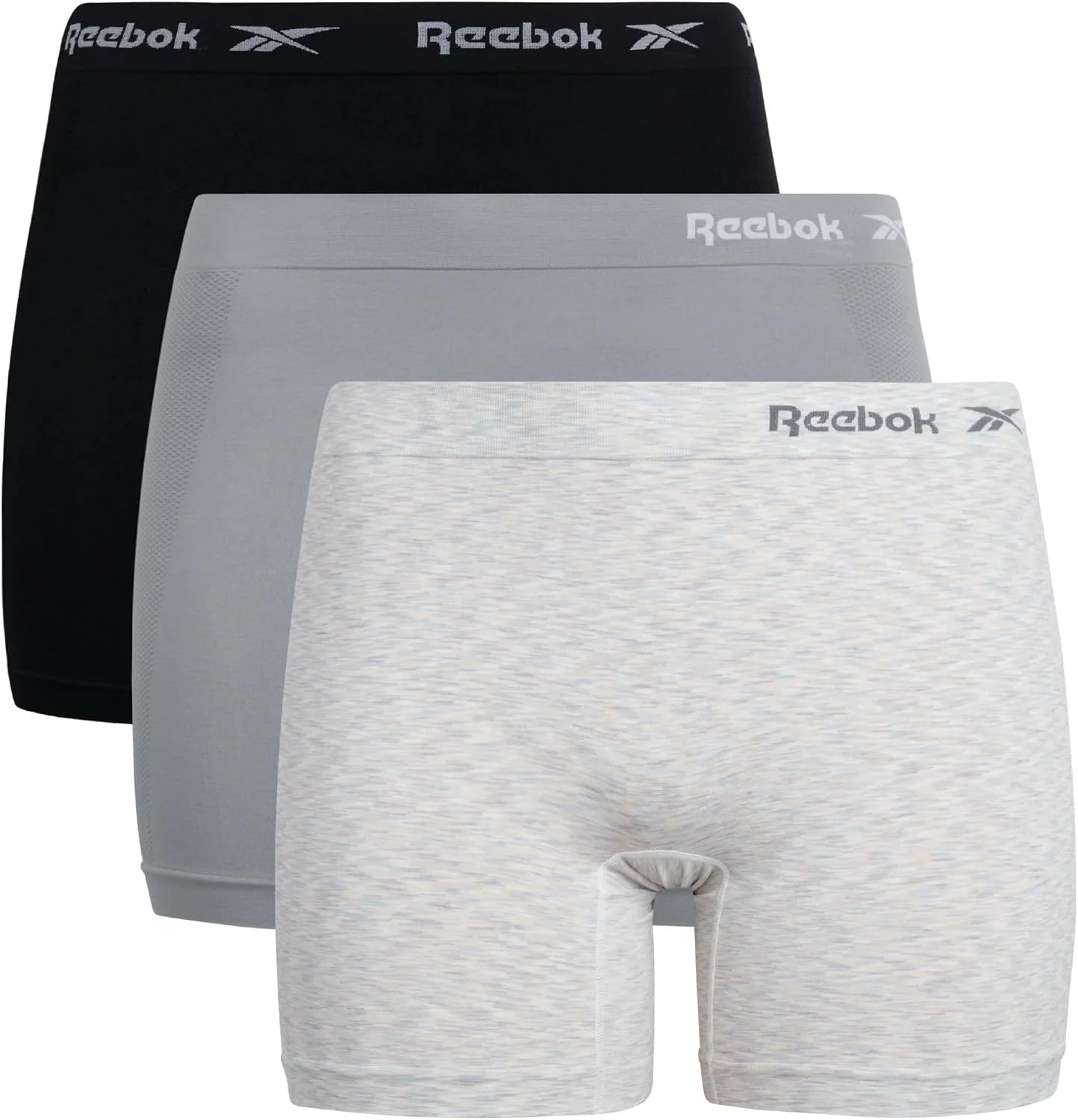 Reebok Womens Boyshorts 3 Pack Long Leg Performance Underwear 6" Inseam