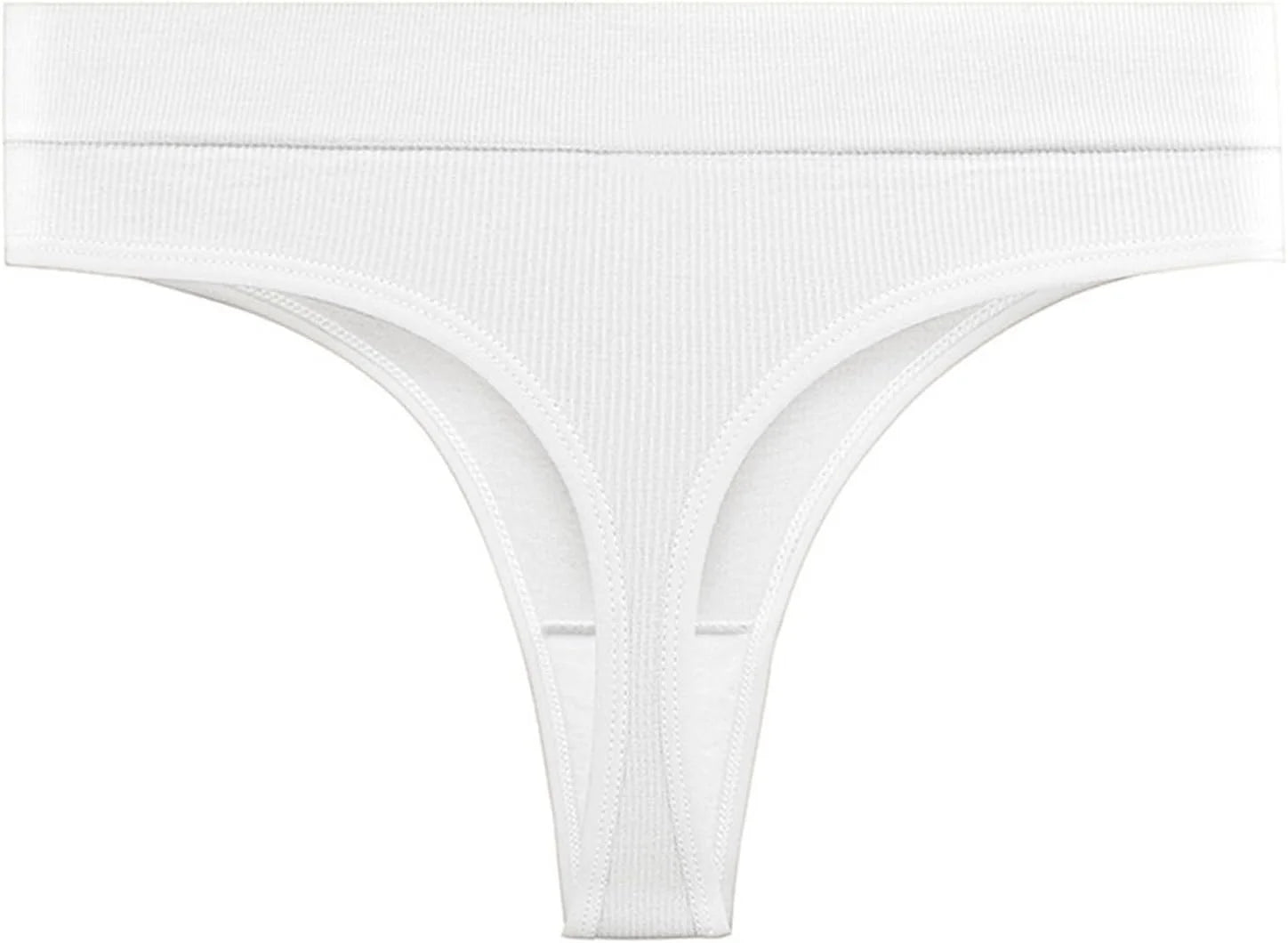 Womens Ribbed Seamless Thong High Waisted Brief Underwear
