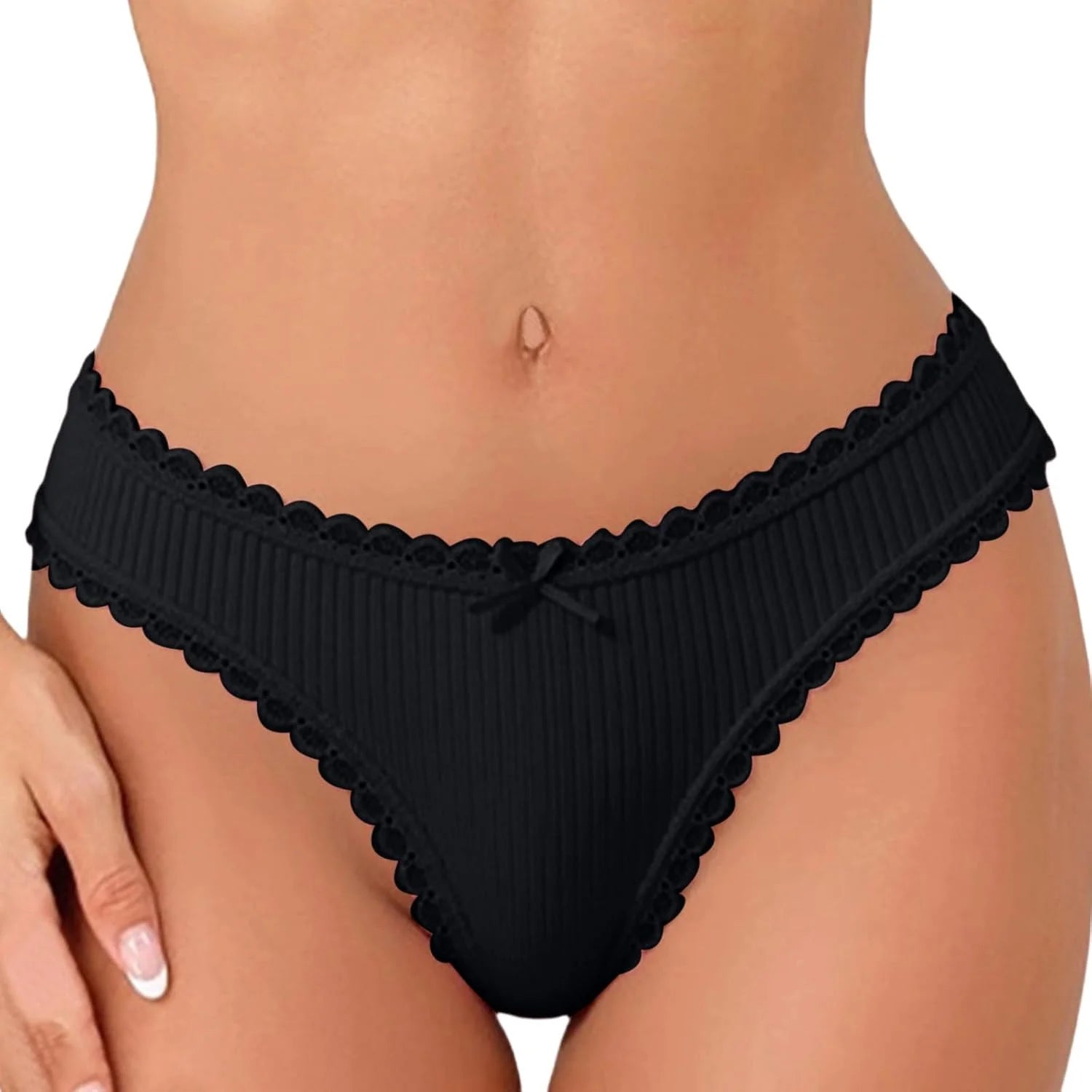 Lace Trim Low Waist Panties for Women Breathable Sexy Underwear