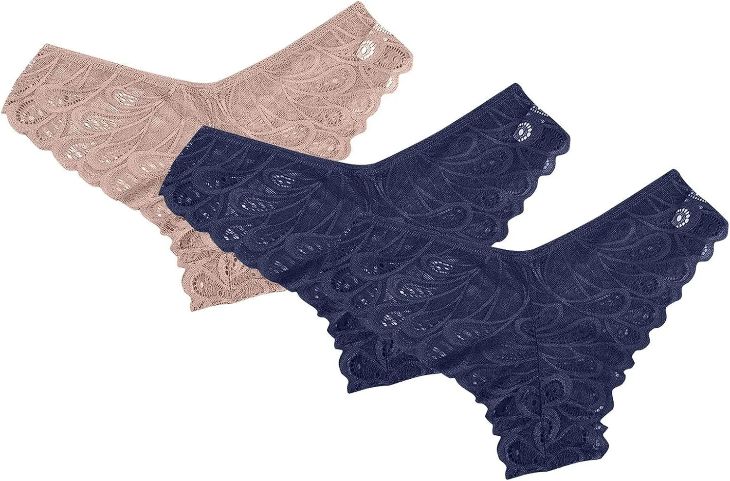 Women's 3-Pack Lace Thongs, Breathable T-Back Panties Comfort See Through G-String Underwear Briefs