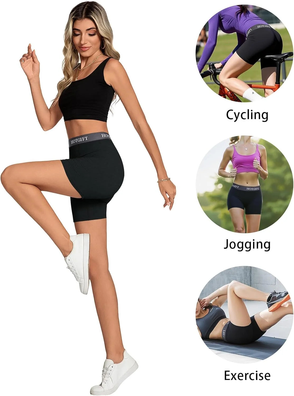 HOTGIFT Women's Boxer Shorts Cotton Boyshorts Underwear 4 Pack