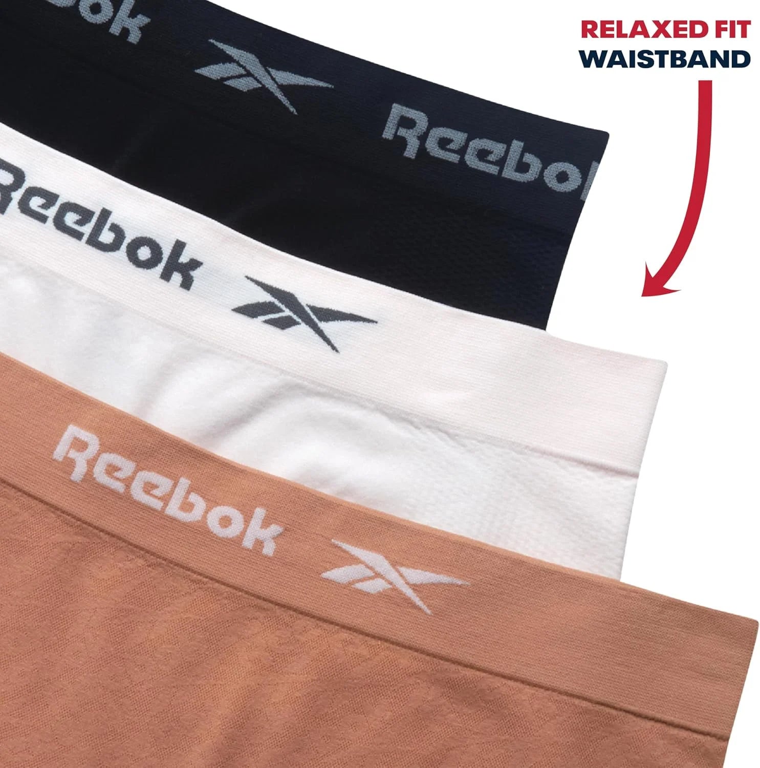 Reebok Womens Boyshorts 3 Pack Long Leg Performance Underwear 6" Inseam