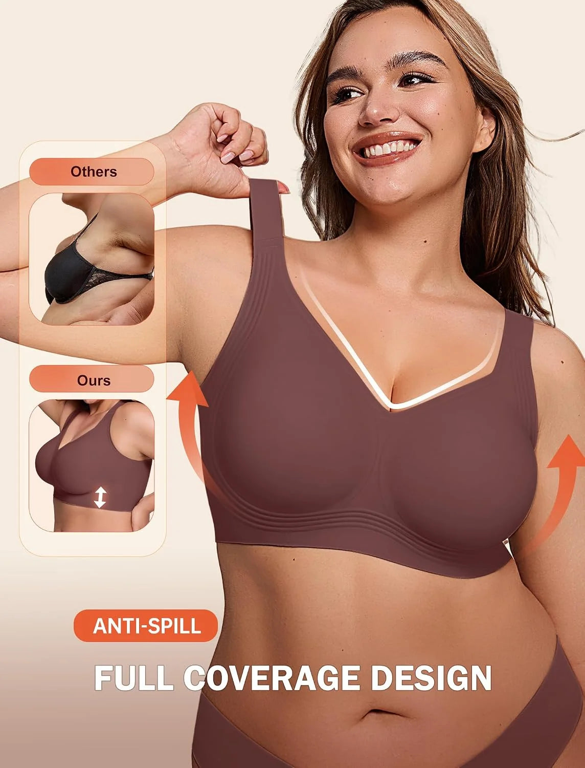 LetsJoli Jelly Bras for Women No Underwire Plus Size Push Up Supportive