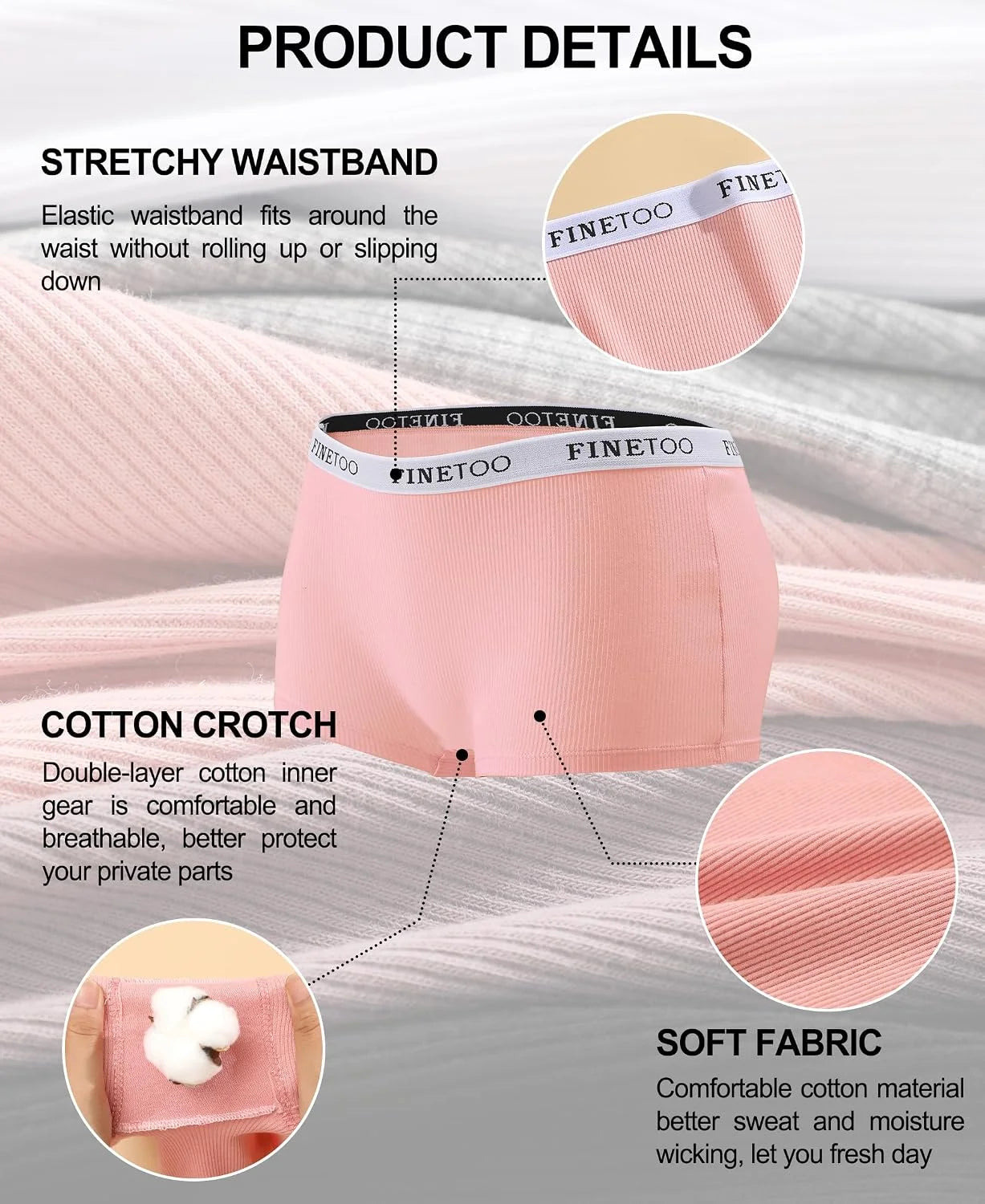 Cotton Boyshort Underwear for Women Boxer Briefs Ladies BoyShorts Panties