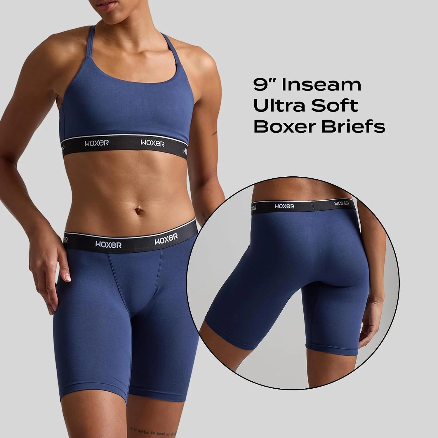Woxer Womens Boxers - Biker 9" Boy Shorts Underwear for Women, Modal Boxer Briefs, Chafe Free, Womens Underwear