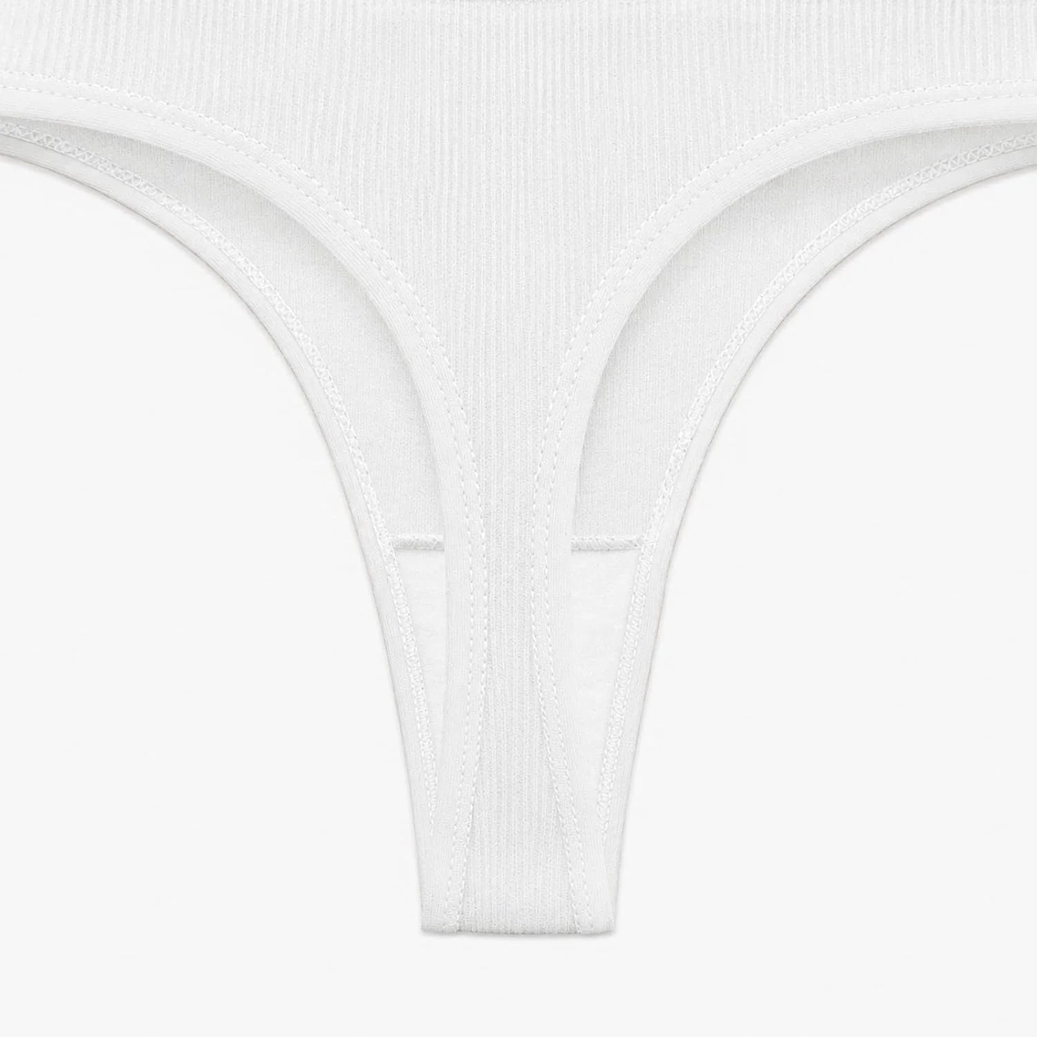 Womens Ribbed Seamless Thong High Waisted Brief Underwear