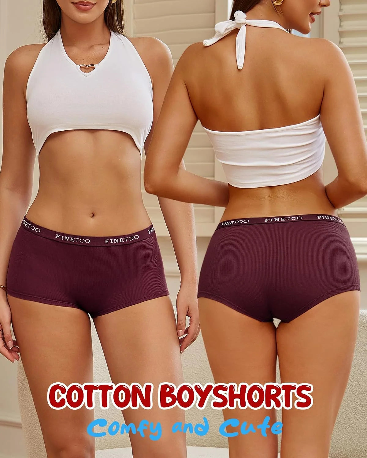 Cotton Boyshort Underwear for Women Boxer Briefs Ladies BoyShorts Panties