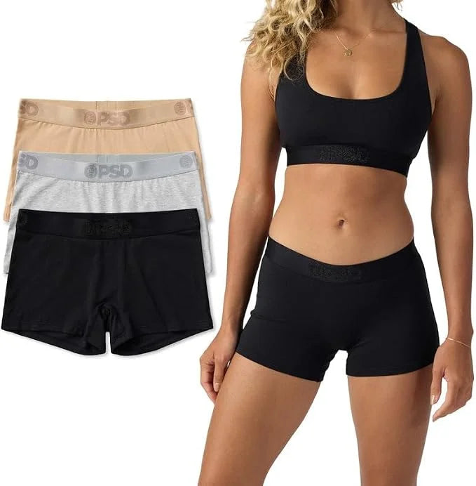 PSD Women's Various Print Boy Shorts - Full Coverage Women's Underwear - Comfortable Stretch Panties for Women
