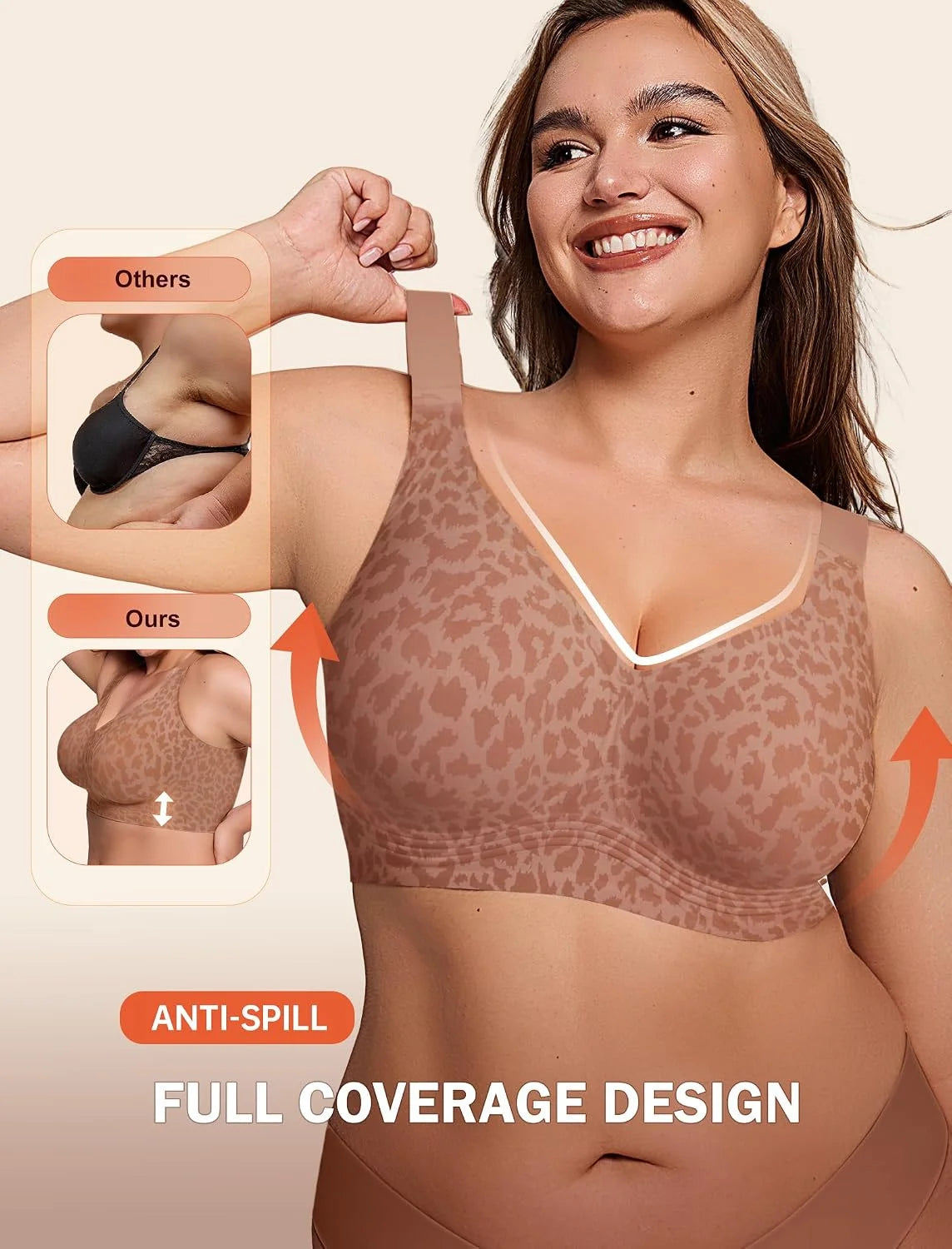 LetsJoli Jelly Bras for Women No Underwire Plus Size Push Up Supportive