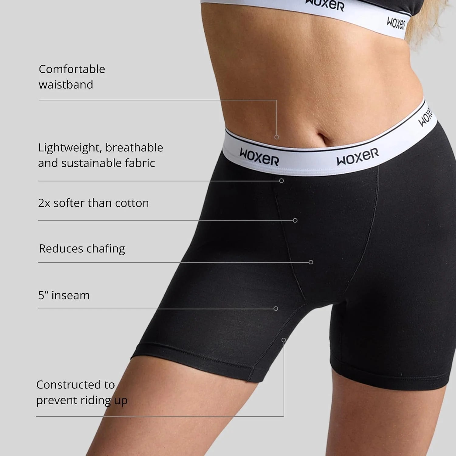 Woxer Womens Baller 5" High Waisted Boy Shorts Underwear – Seamless Boxer Briefs, Boyshort Panties, No Show Women’s Boxers