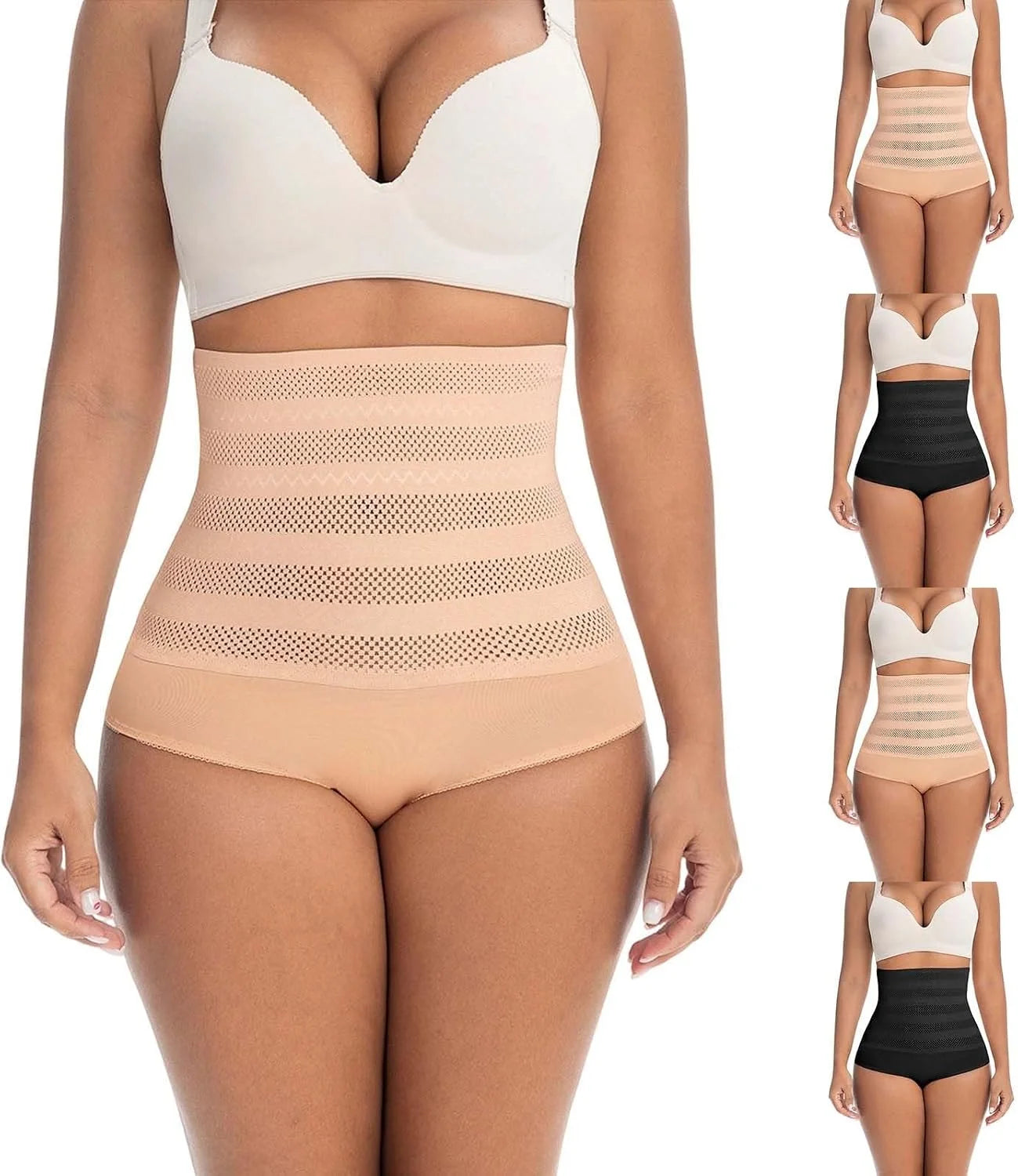 High Waisted Hollow Seamless Shapewear Briefs for Women Underwear