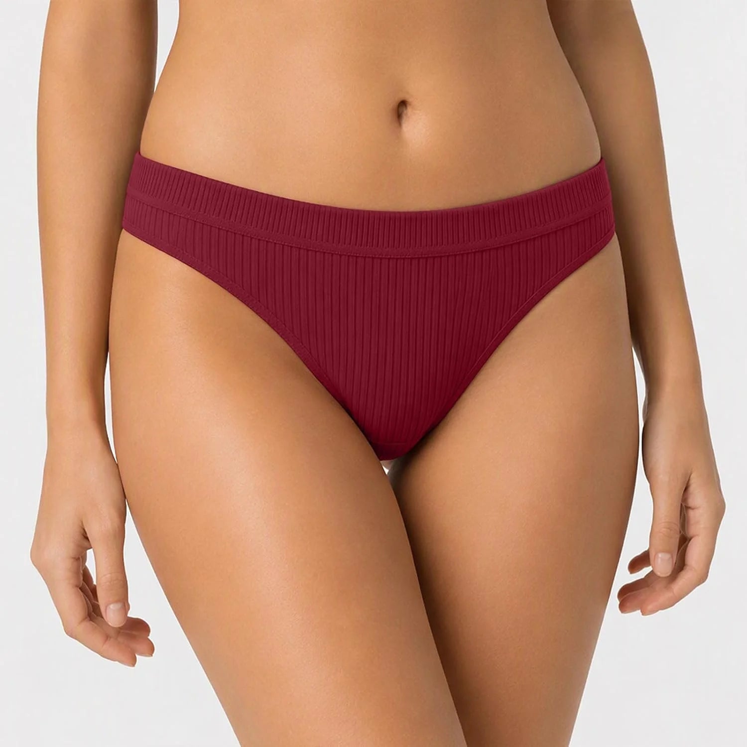 Sexy Low Waist Ribbed Underwear for Women Seamless Sporty Panties