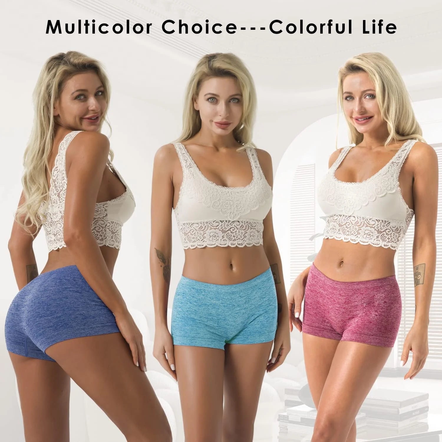R RUXIA Women's Boyshorts Underwear Seamless Boy Shorts Panties Soft Stretch Boxer Briefs 5 Packs(Regular & Plus Size)