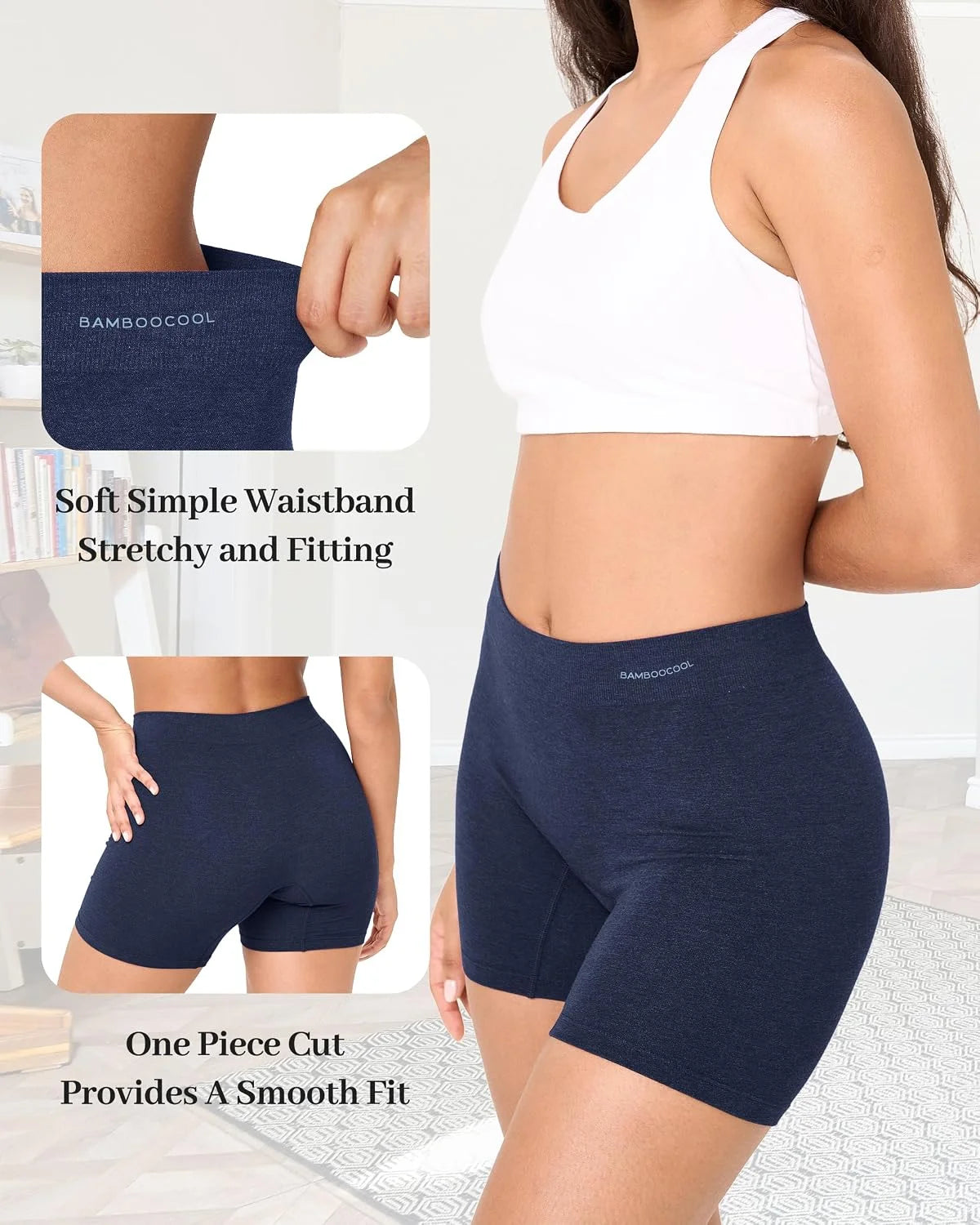 BAMBOO COOL Womens Boyshorts Underwear Anti Chafing Boxer Briefs Panties