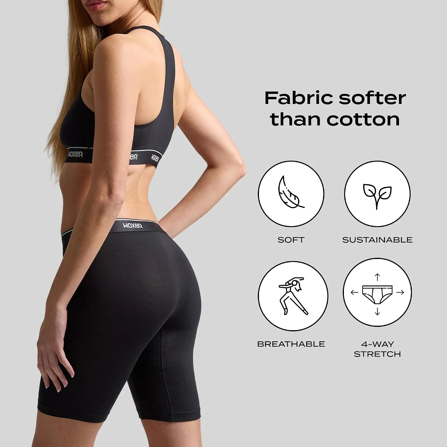 Woxer Womens Boxers - Biker 9" Boy Shorts Underwear for Women, Modal Boxer Briefs, Chafe Free, Womens Underwear
