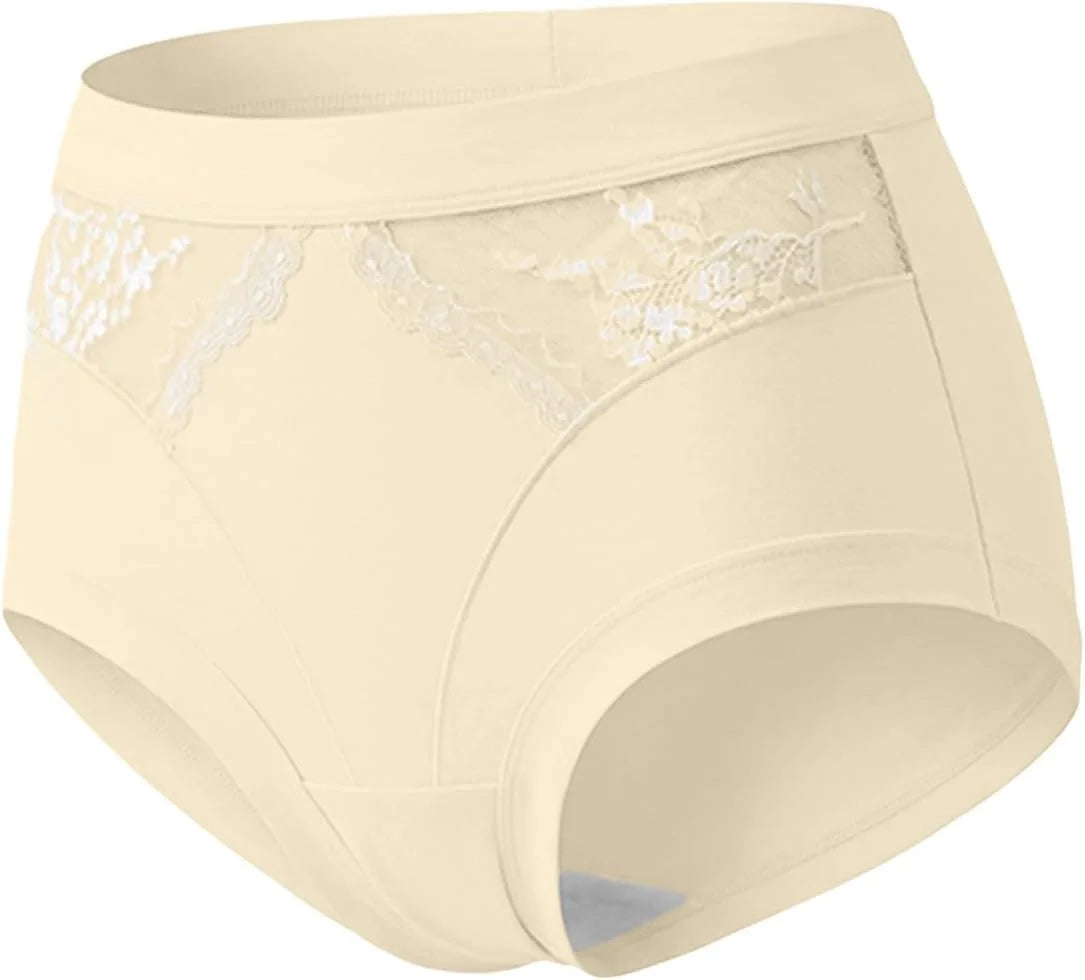 Mid Waist Briefs for Women Lace Patchwork Underwear Briefs
