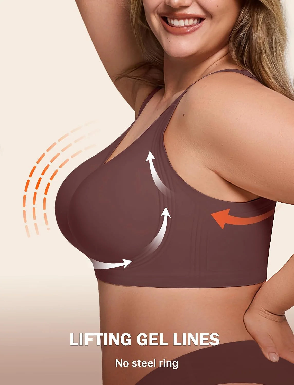LetsJoli Jelly Bras for Women No Underwire Plus Size Push Up Supportive