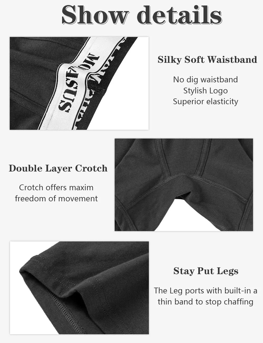 Molasus Womens Cotton Boxer Briefs Boy Shorts Underwear 4Pack