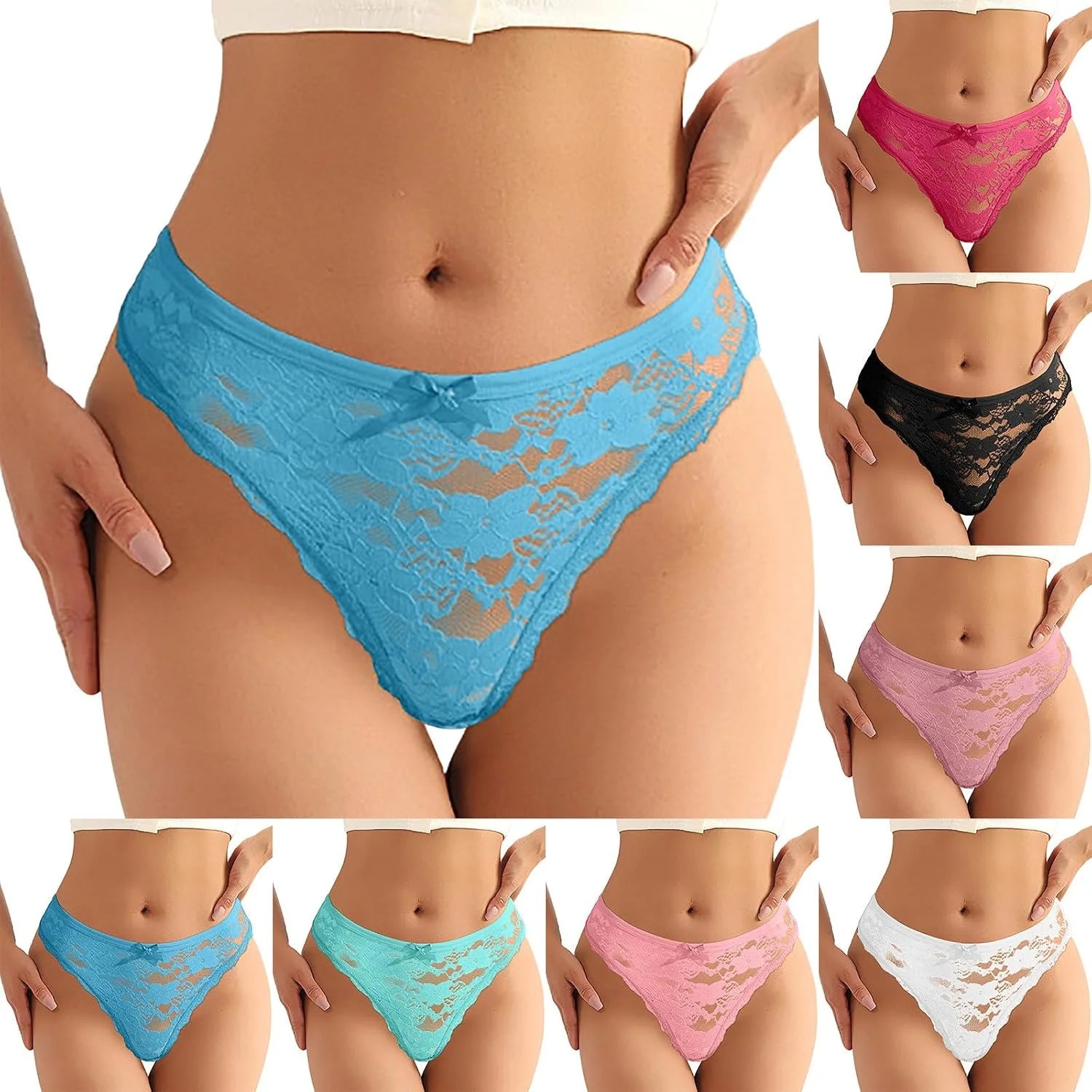 Sexy Lace Bow Low Waist Panties for Women Underwear Brief