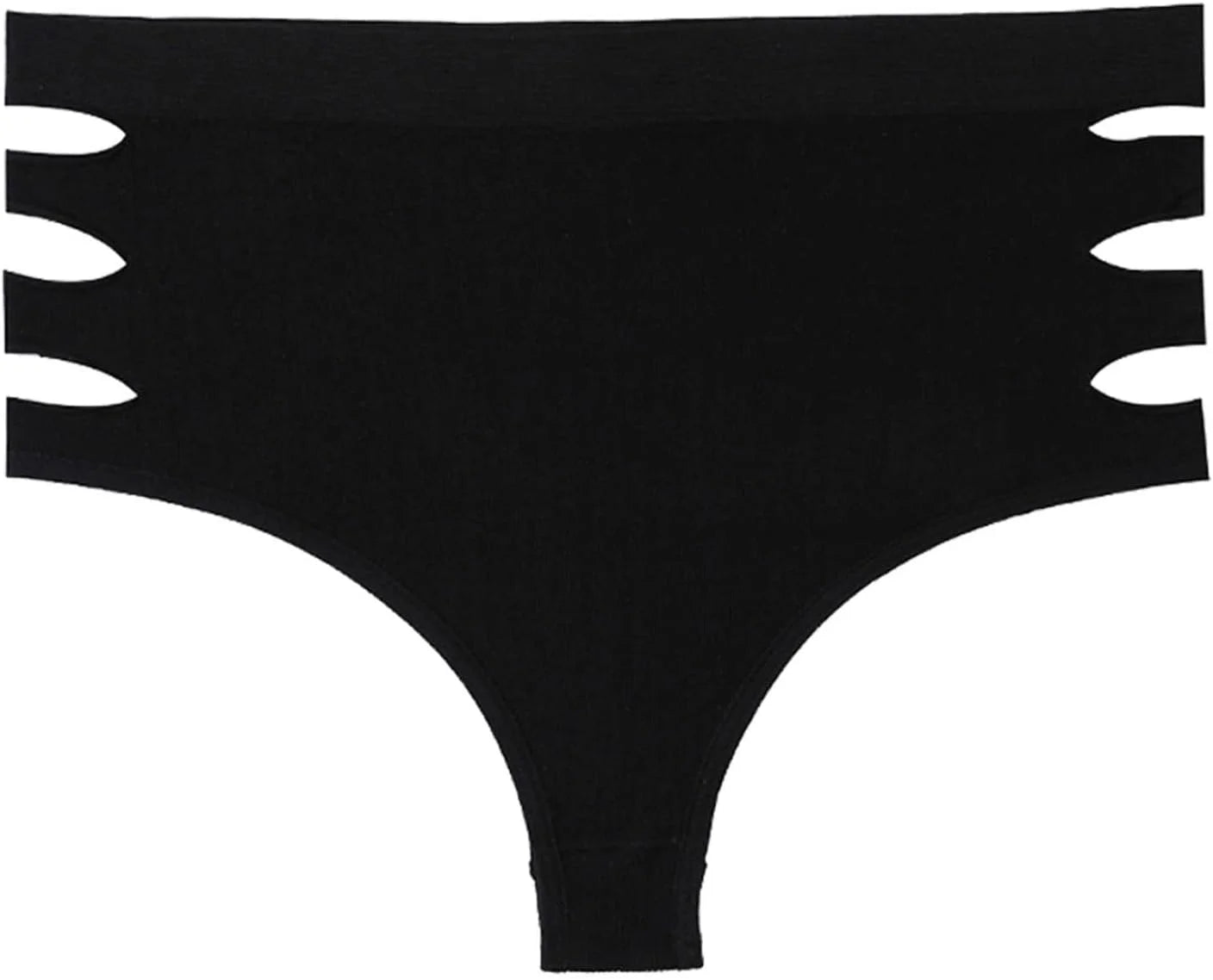 HGps8w Women's Cutout Thongs Panties, Seamless Mid Waist Ladies Breathable Underwear Briefs