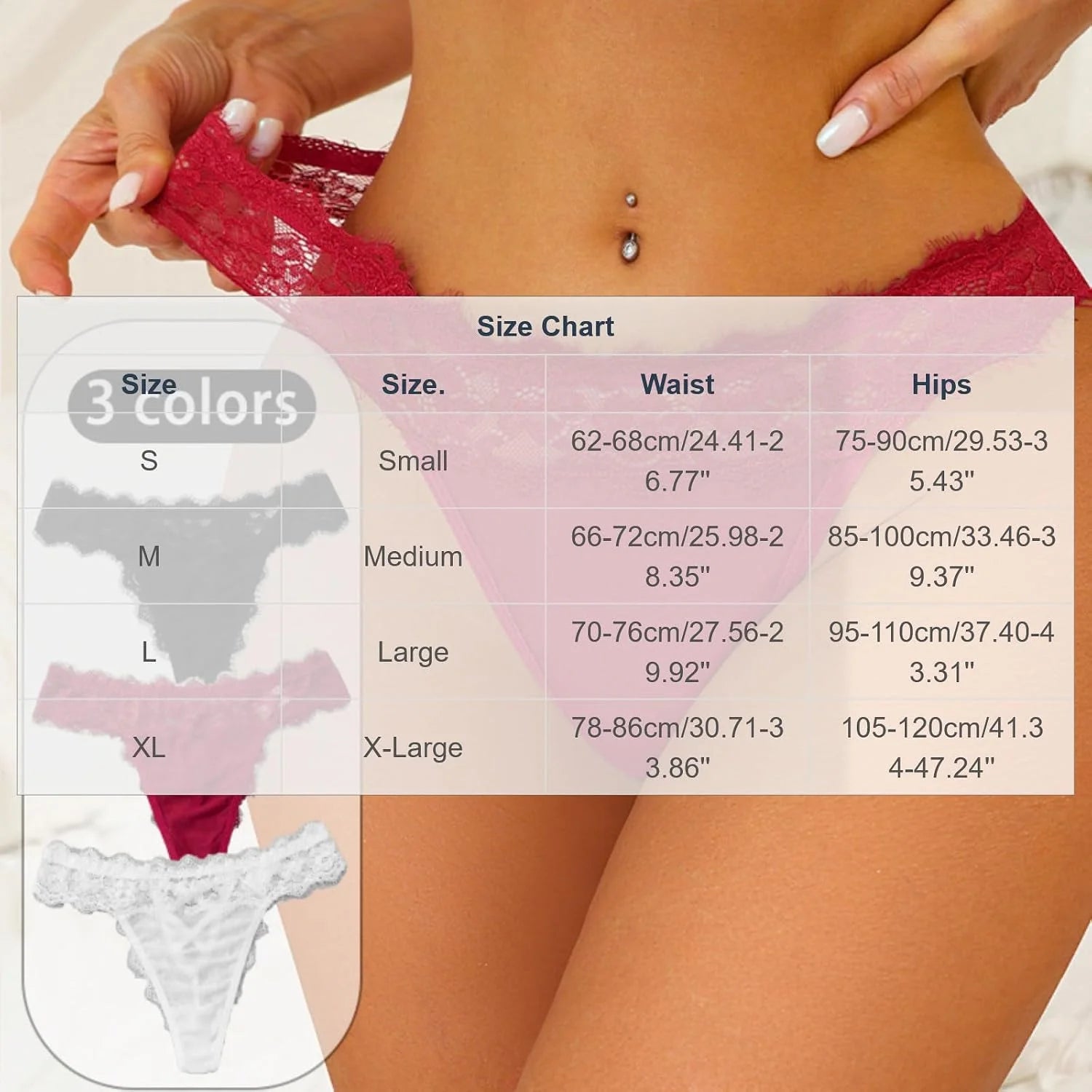 Women's Lace Thongs, Breathable T-Back Panties See Through Sexy G-String Underwear Briefs