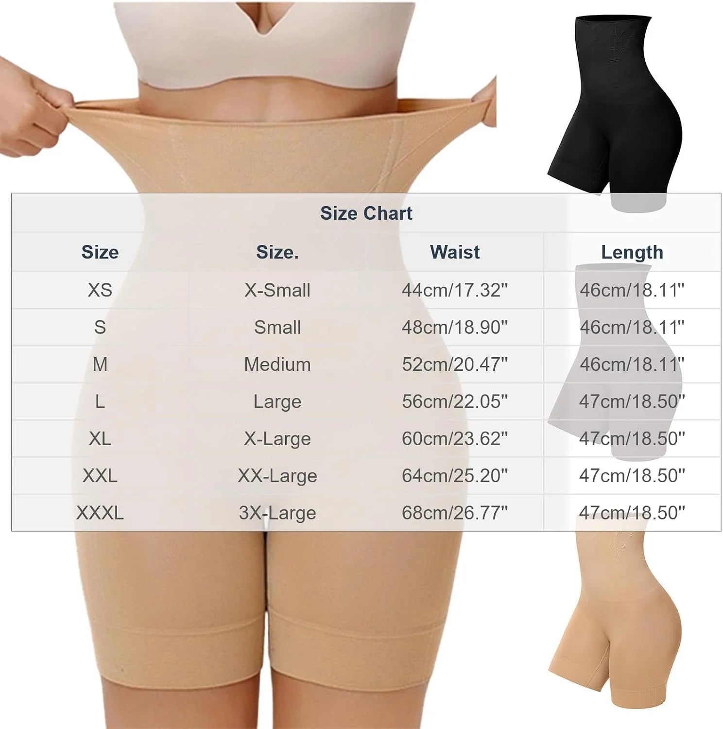 HGps8w Women's Tummy Control Shapewear Shorts - Seamless High Waisted Body Shaper Slimming Underwear Boxer Briefs