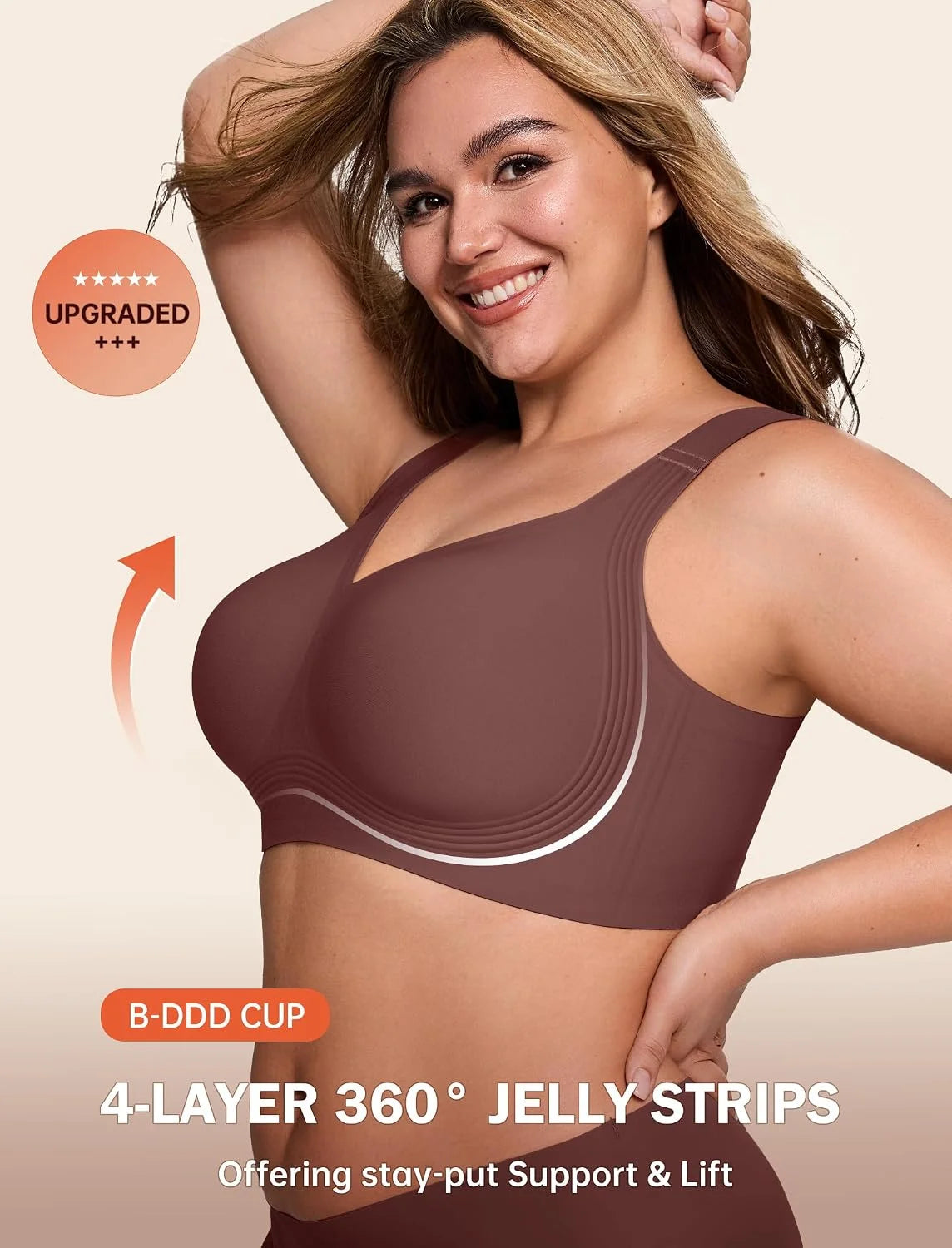 LetsJoli Jelly Bras for Women No Underwire Plus Size Push Up Supportive