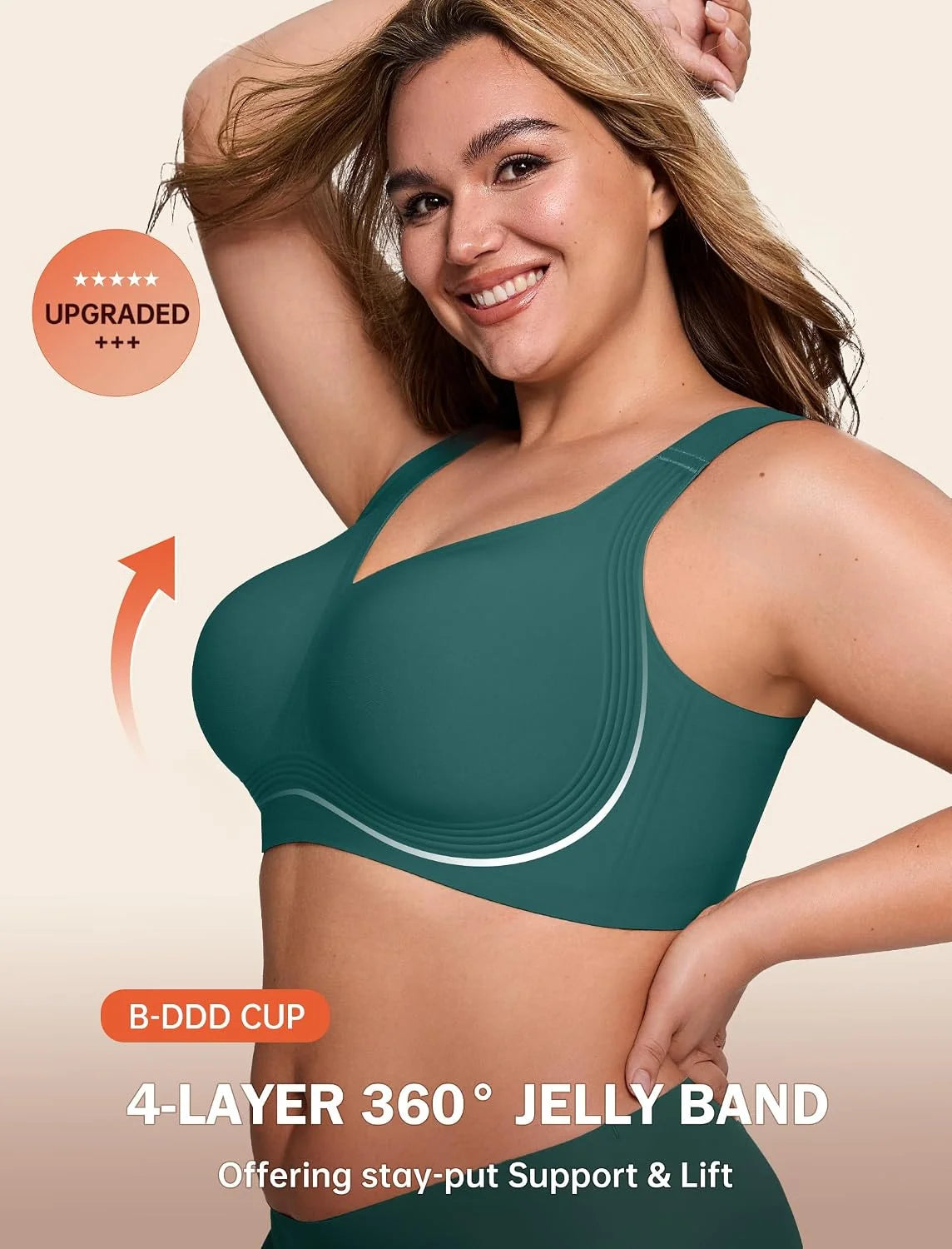 LetsJoli Jelly Bras for Women No Underwire Plus Size Push Up Supportive