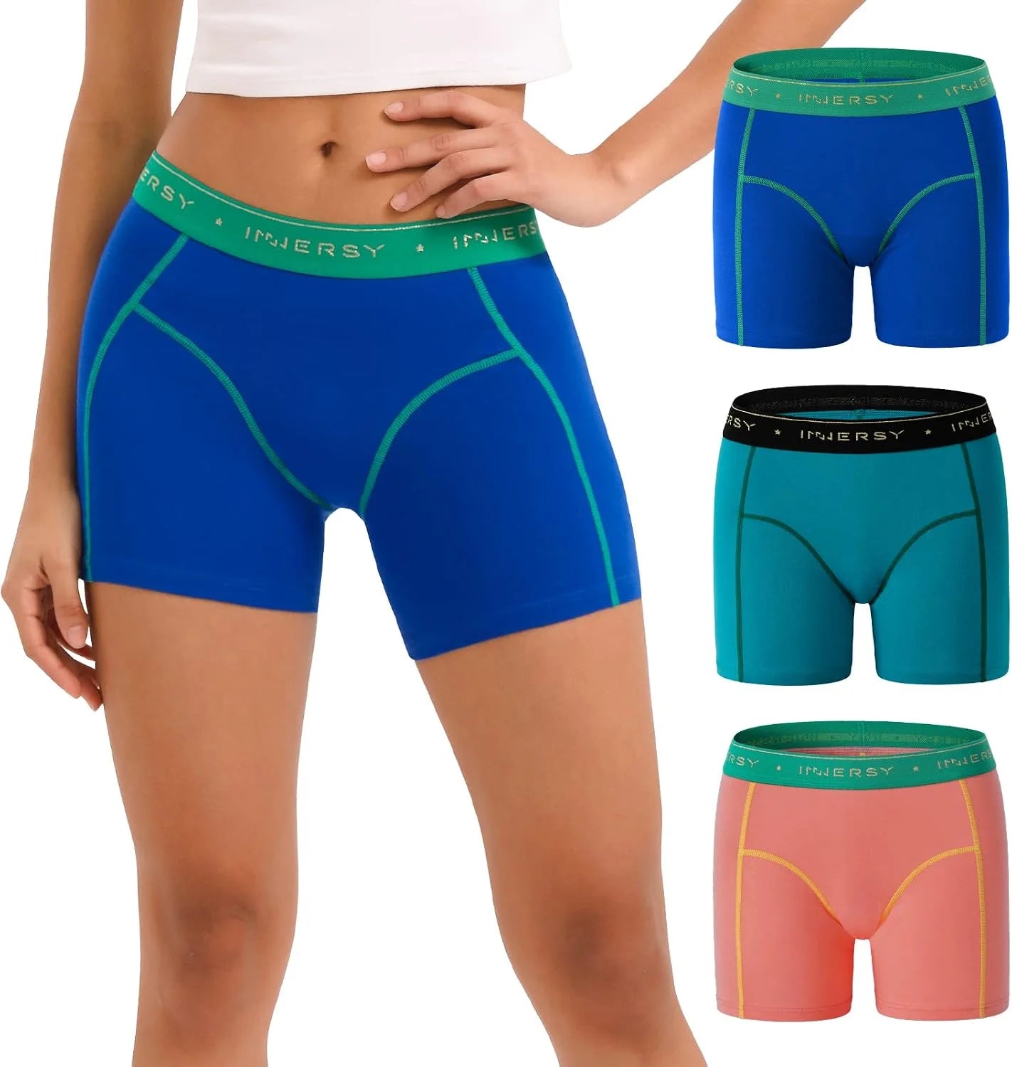 INNERSY Women's Cotton Boyshorts Underwear 3-Pack