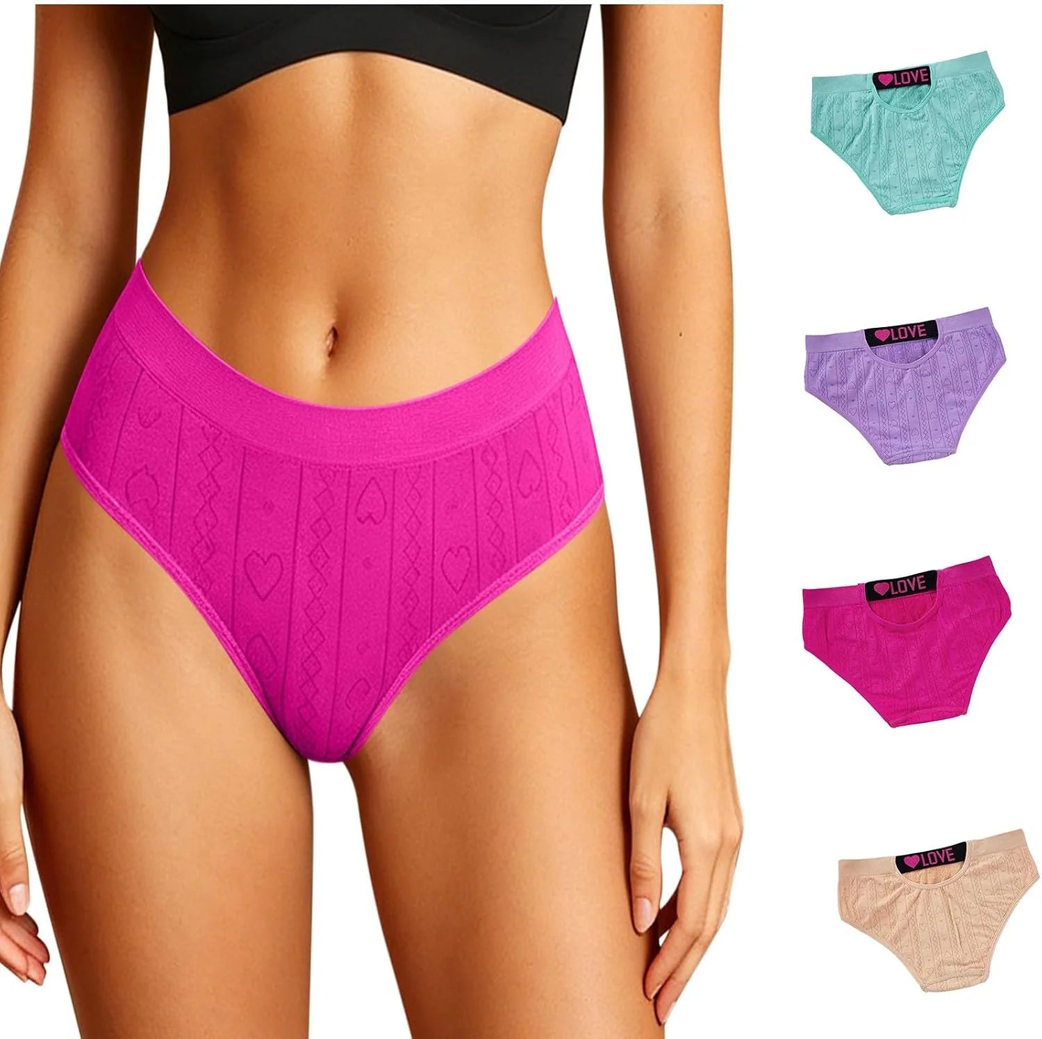 Womens Seamless Brief High Waisted Tummy Control Panties