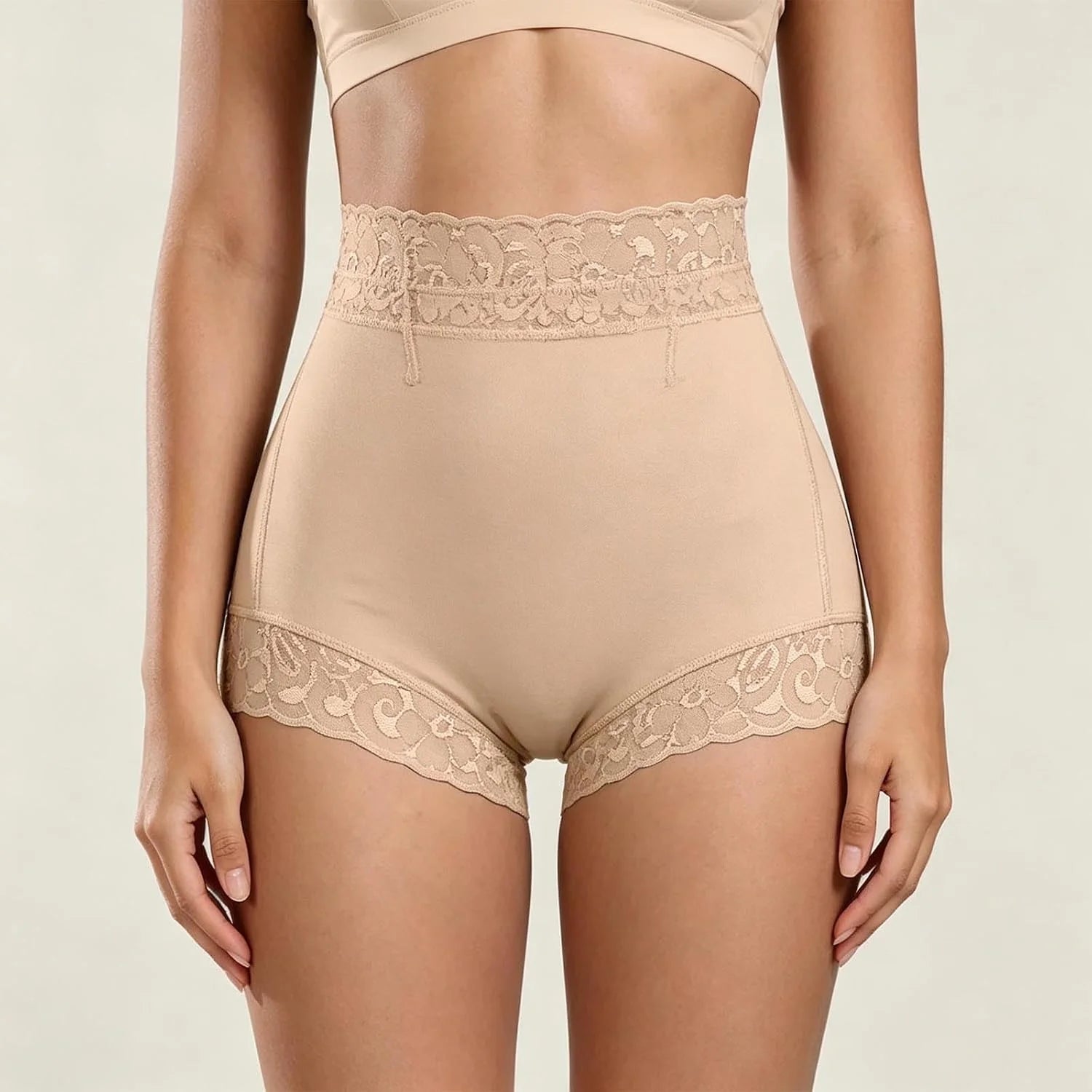 Women's Lace Trim Boyshorts Underwear Panties - Seamless High Waisted Full Coverage Boxer Briefs