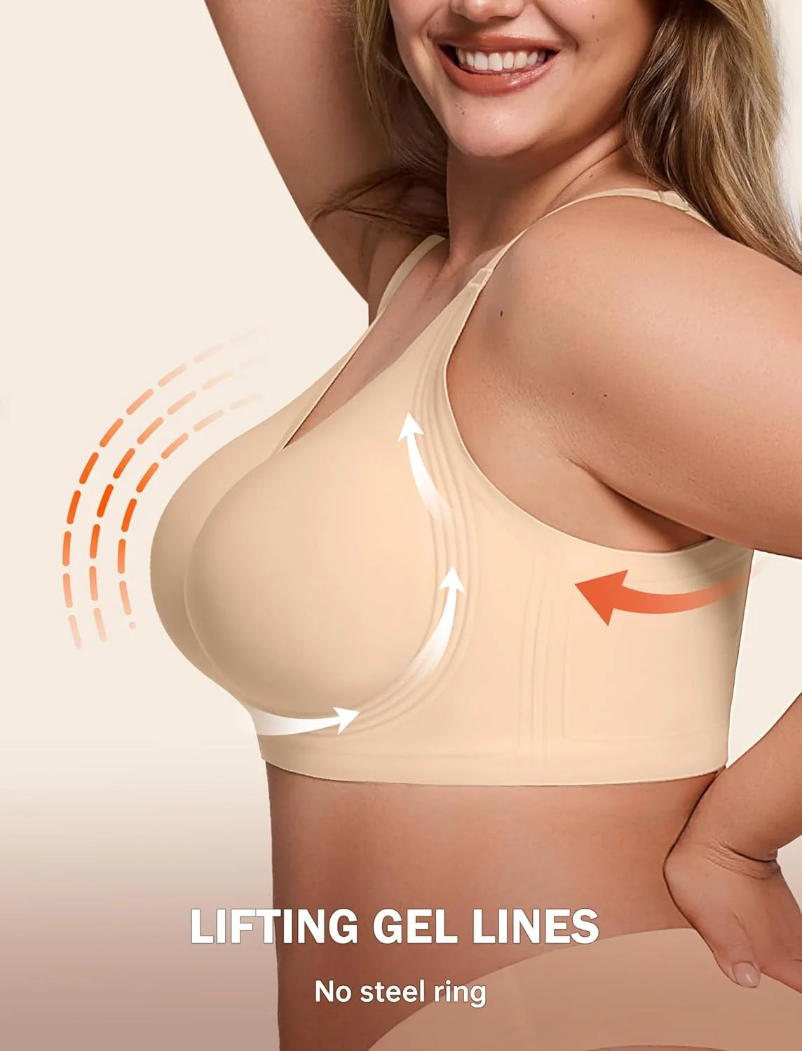 LetsJoli Jelly Bras for Women No Underwire Plus Size Push Up Supportive