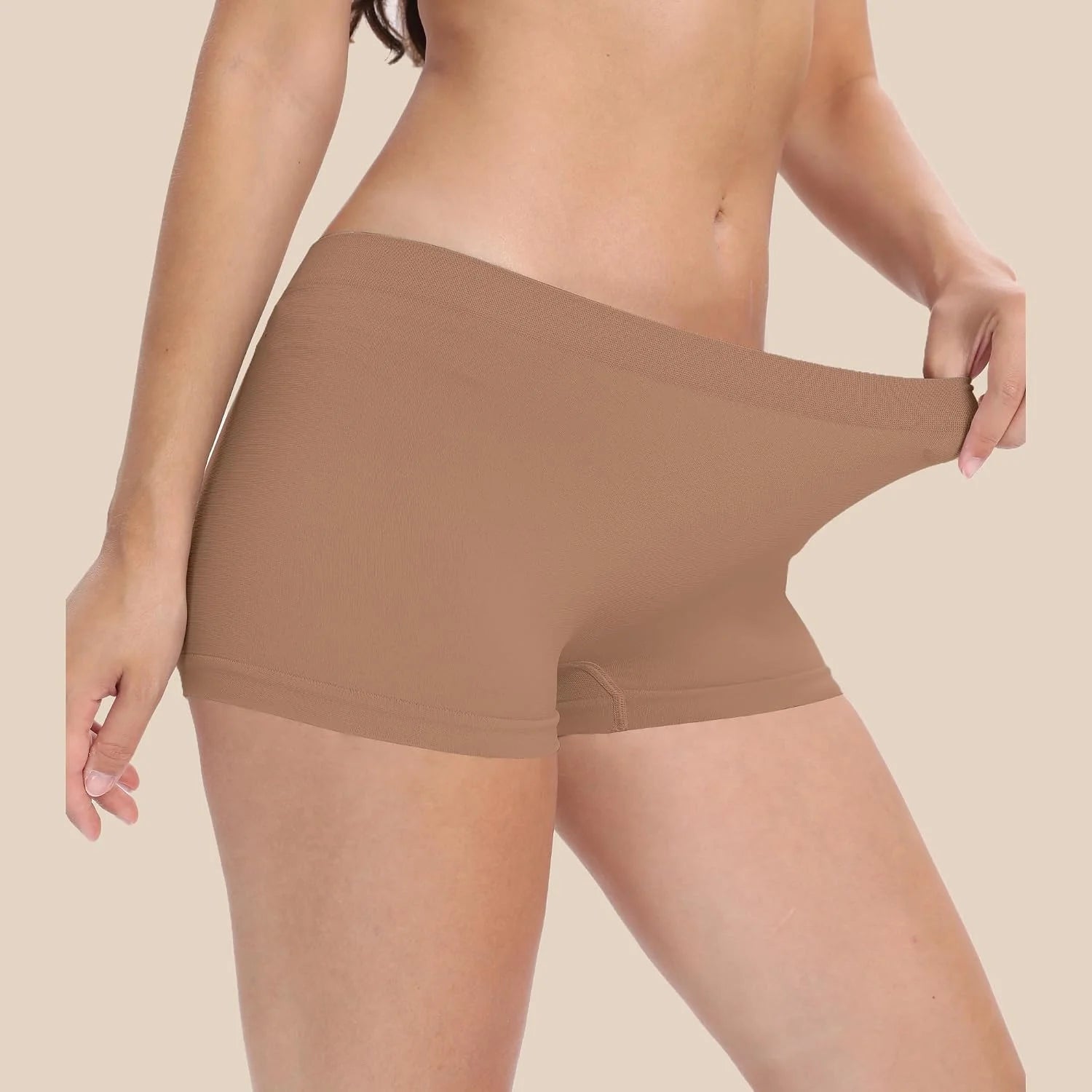 R RUXIA Women's Boyshorts Underwear Seamless Boy Shorts Panties Soft Stretch Boxer Briefs 5 Packs(Regular & Plus Size)