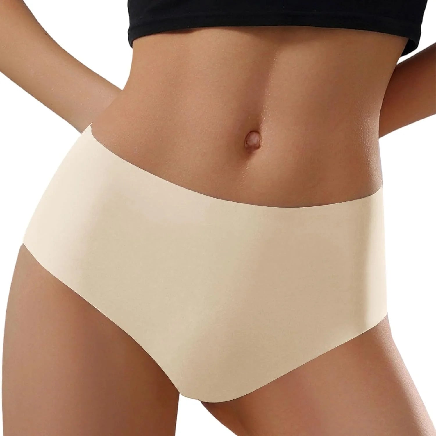 Plus Size High Waist Seamless Briefs for Women Stretch Underwear