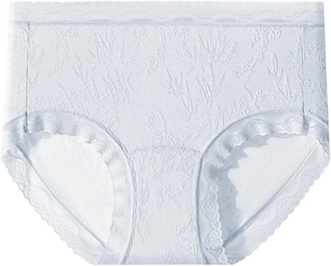 Lace Trim Mid Waist Soft Underwear for Women Comfort Daily Briefs