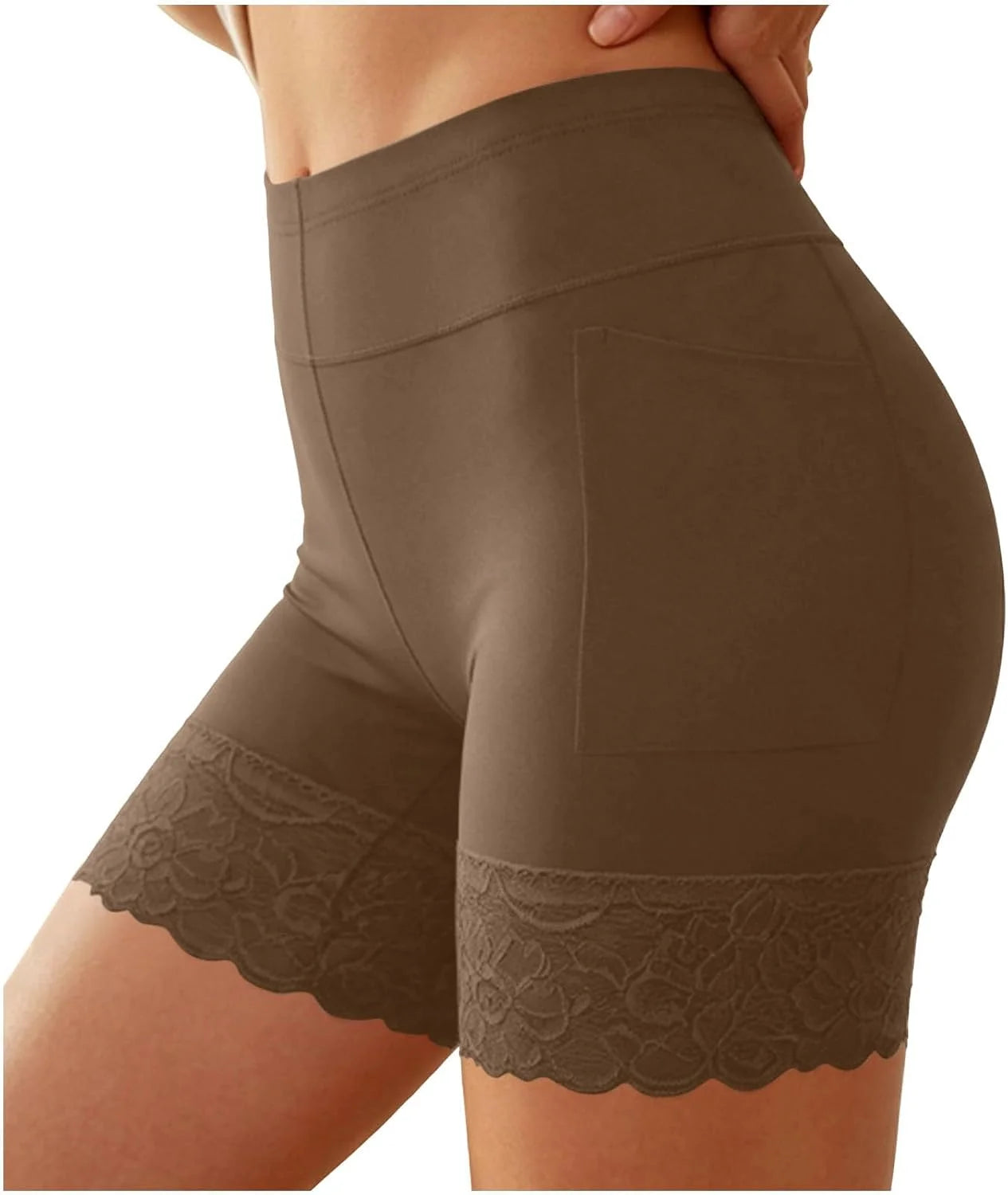 Womens Lace Hem Boyshort Panties Seamless Butt Lifting Underwear