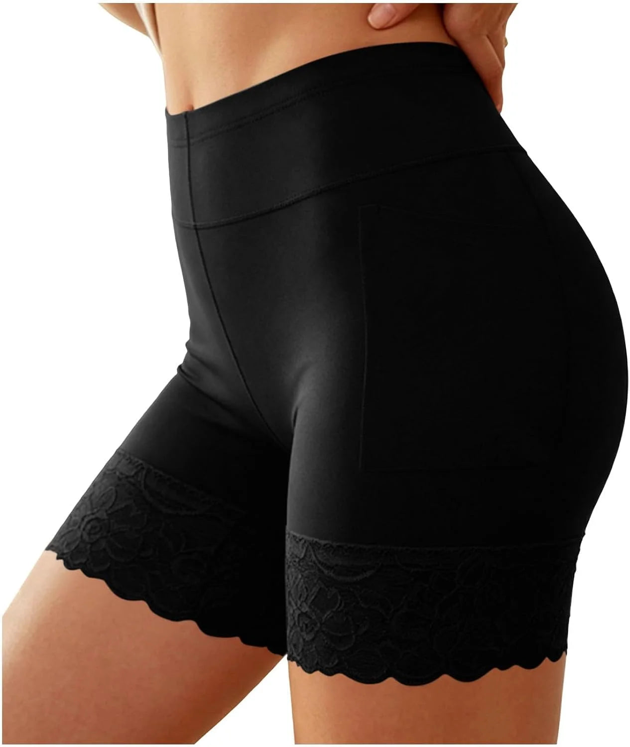 Womens Lace Hem Boyshort Panties Seamless Butt Lifting Underwear