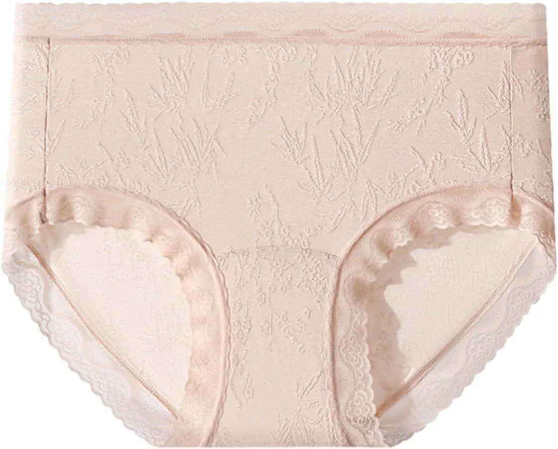 Lace Trim Mid Waist Soft Underwear for Women Comfort Daily Briefs